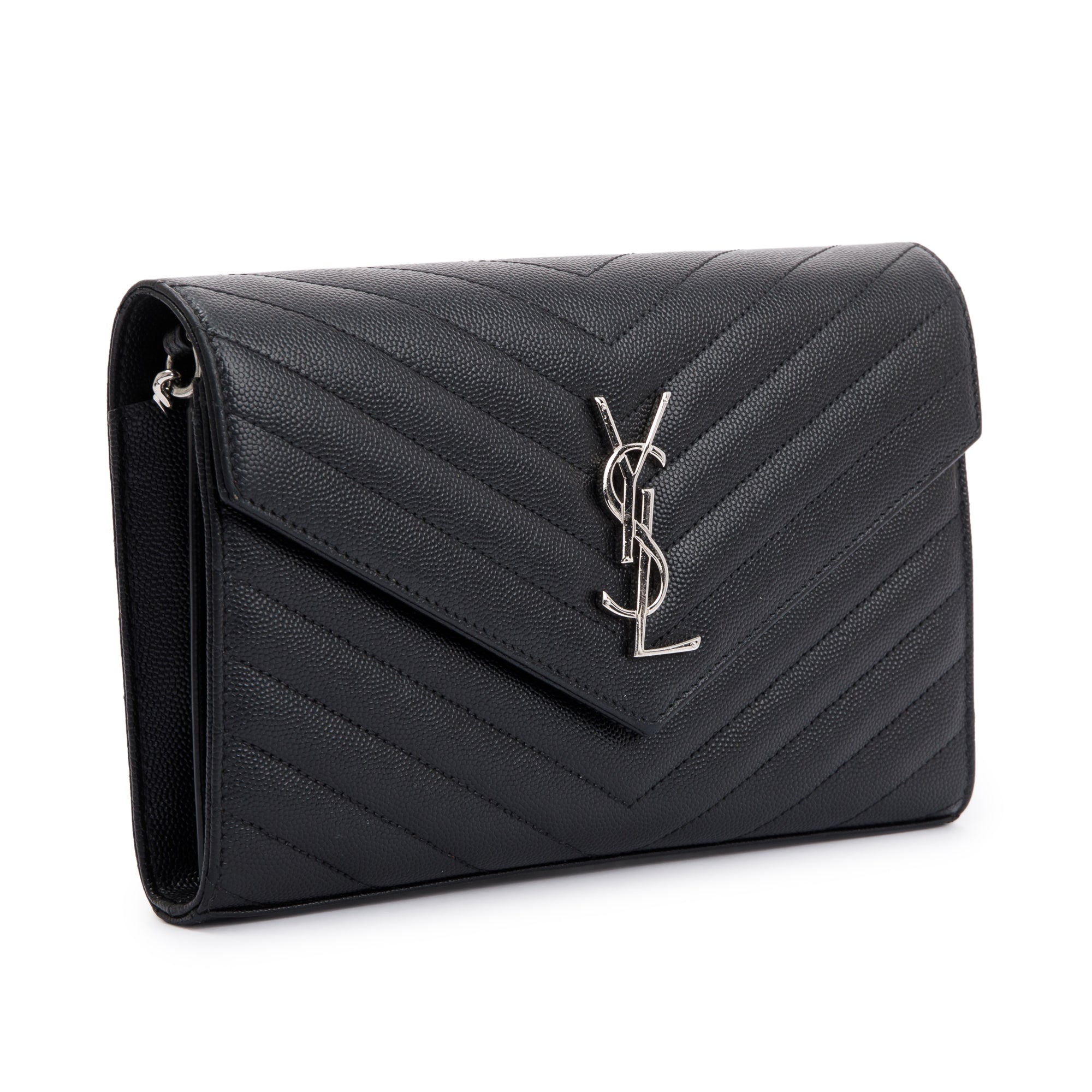 Saint Laurent 2022 Cassandre Matelasse Chain Wallet