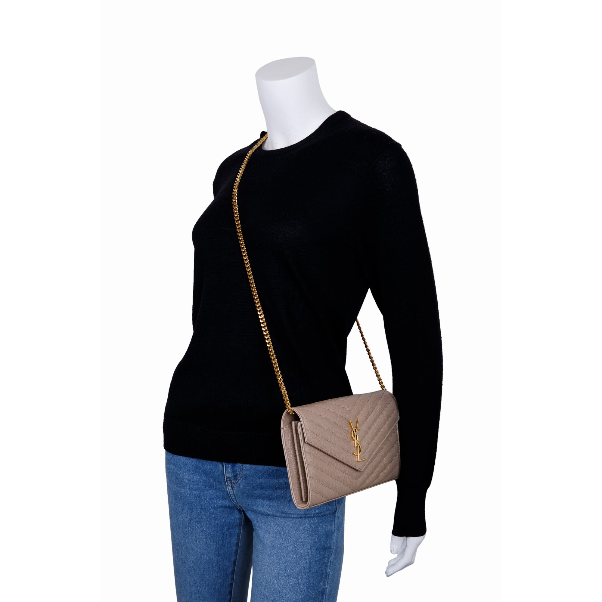 Saint Laurent 2022 Cassandre Matelasse Chain Wallet w/ Box & Receipt