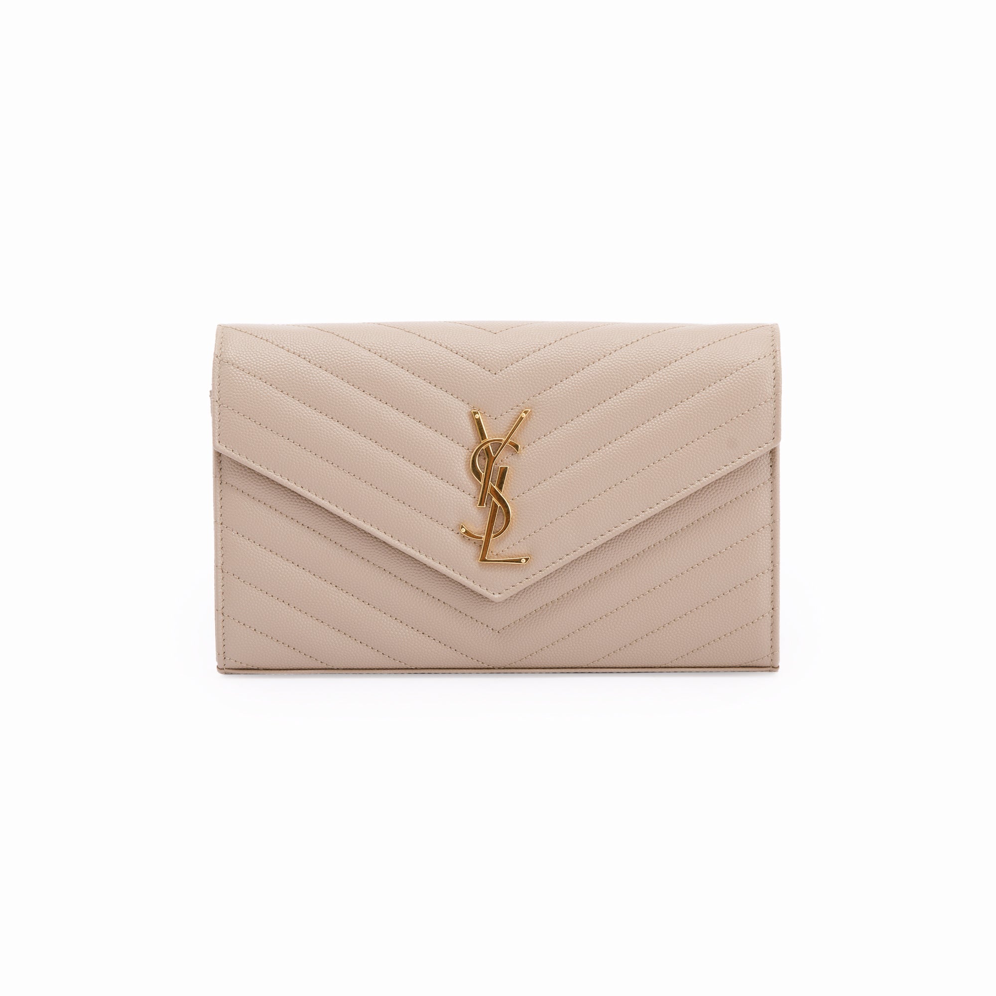 Saint Laurent 2022 Cassandre Matelasse Chain Wallet w/ Box & Receipt