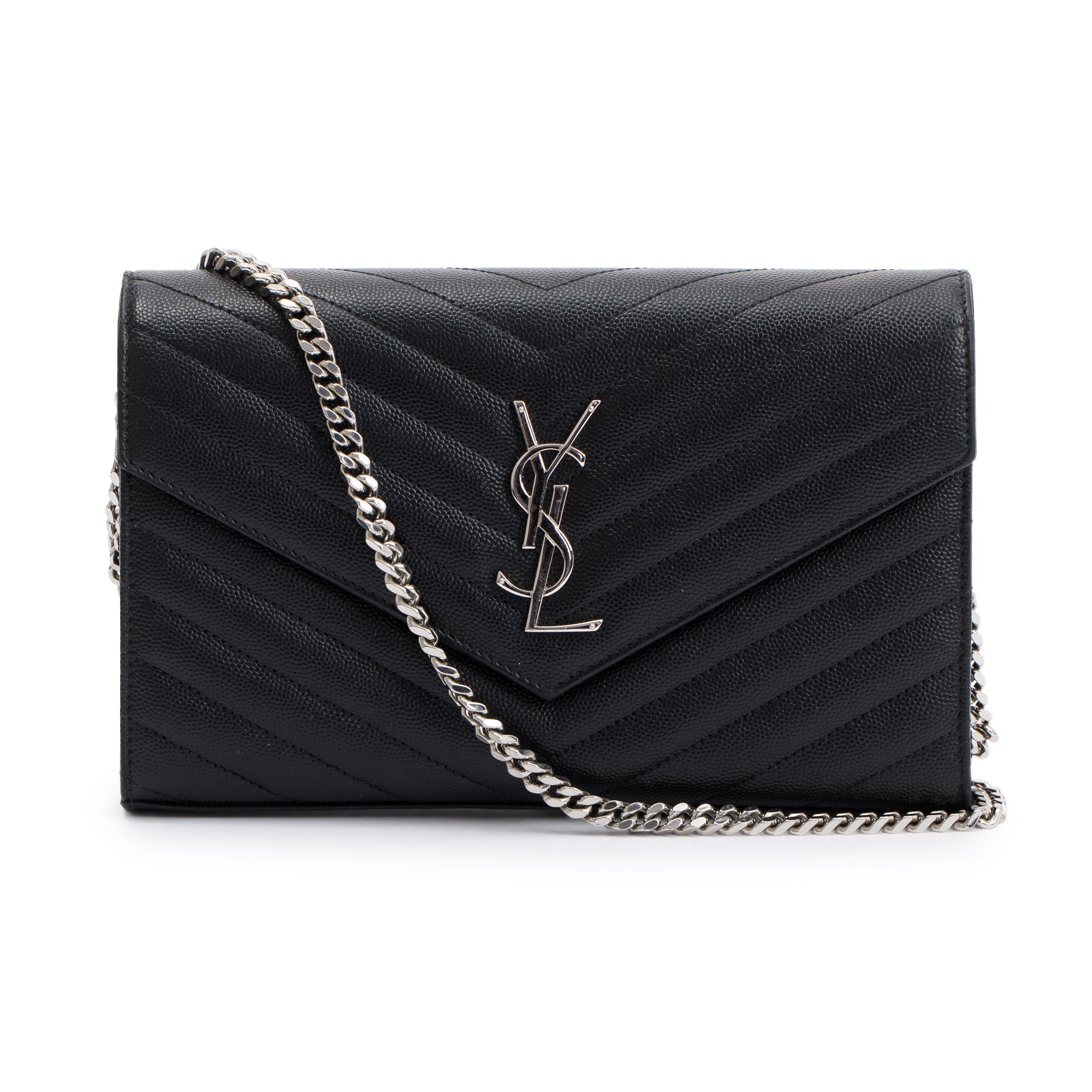 Saint Laurent 2022 Cassandre Matelasse Chain Wallet