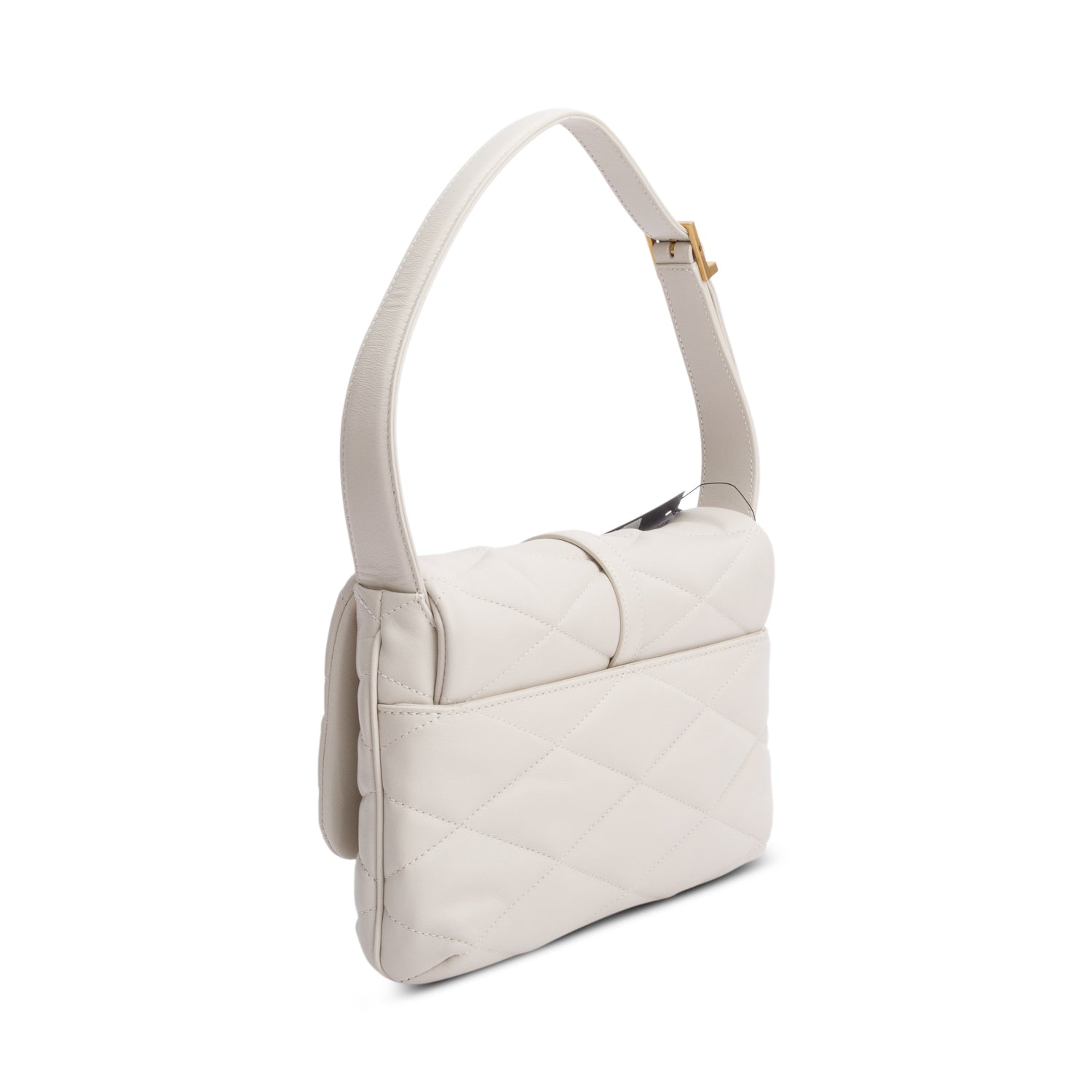 Saint Laurent 2022 Crema Soft Quilted Leather Le 57 Diamond Shoulder Bag w/ Box