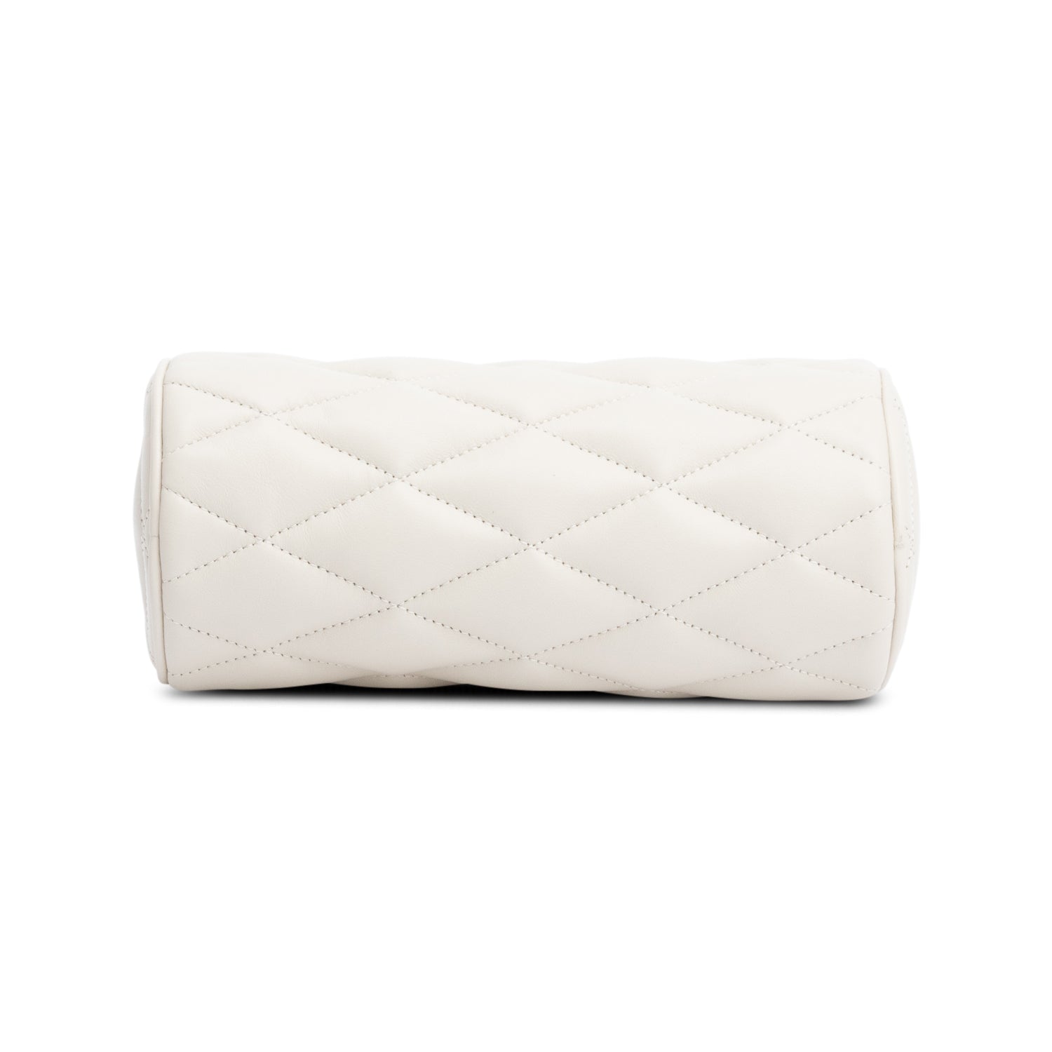 Saint Laurent 2022 Ivory Quilted Lambskin Leather Small Sade Tube Bag