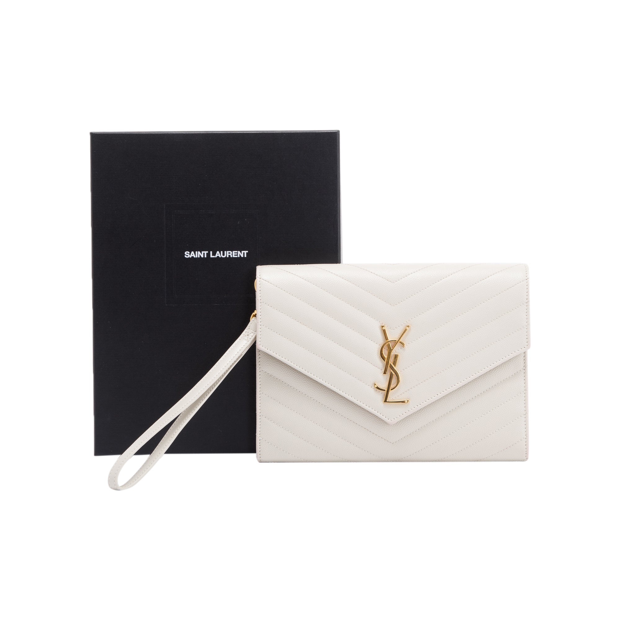 Saint Laurent 2022 Matelasse Cassandre Flap Pouch w/ Box