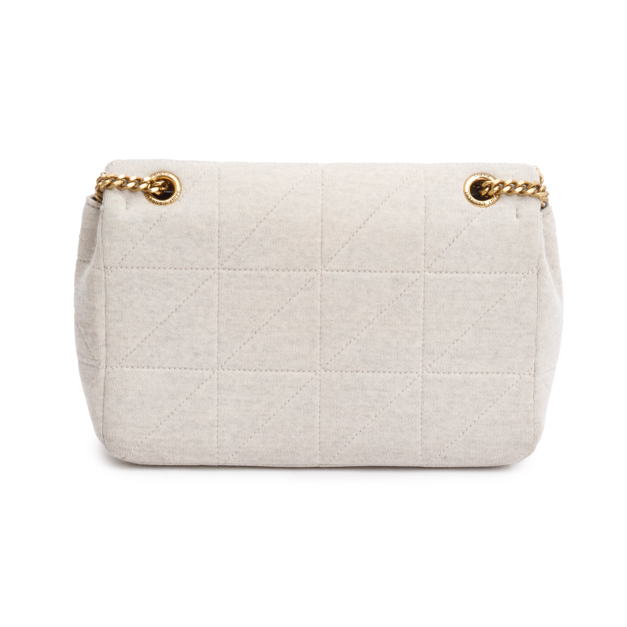 Saint Laurent 2022 Neutral Quilted Jersey Wool Medium Jamie Shoulder Bag