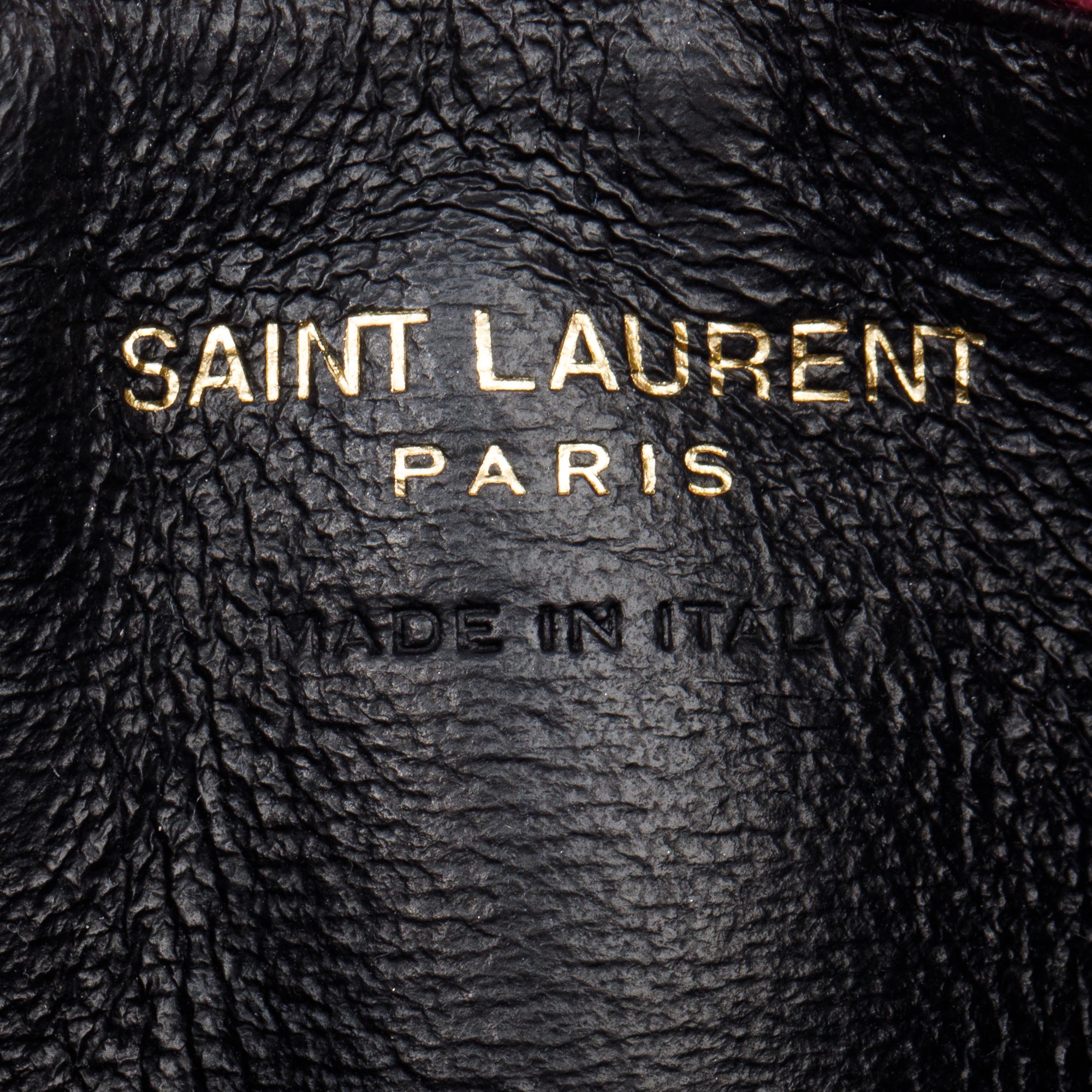 Saint Laurent 2022 Pink Grain De Poudre Leather Cassandre Matelasse Fragments Zipped Card Case w/ Box & Receipt
