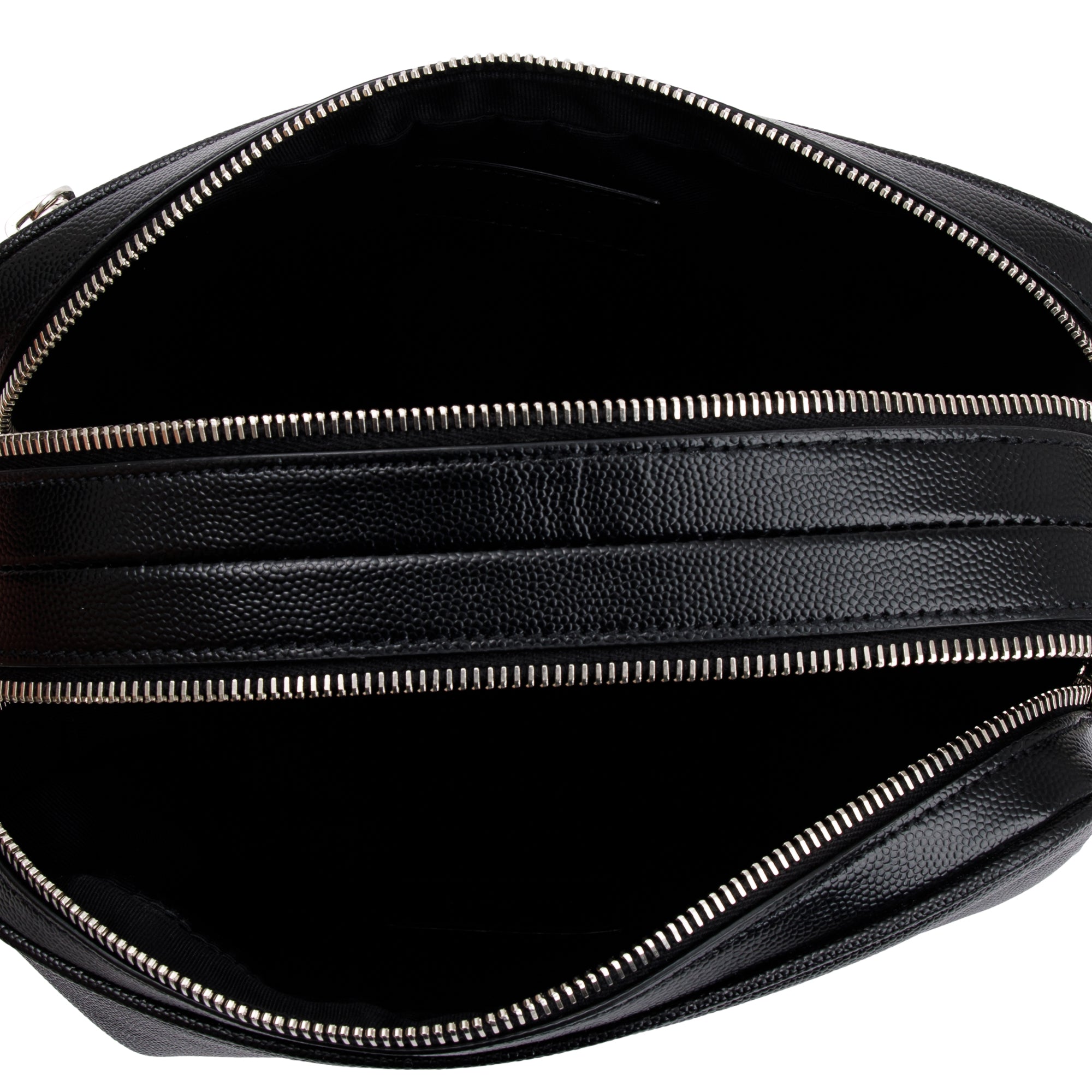 Saint Laurent 2023 Black Calfskin Leather Double Zip Cosmetic Case w/ Box