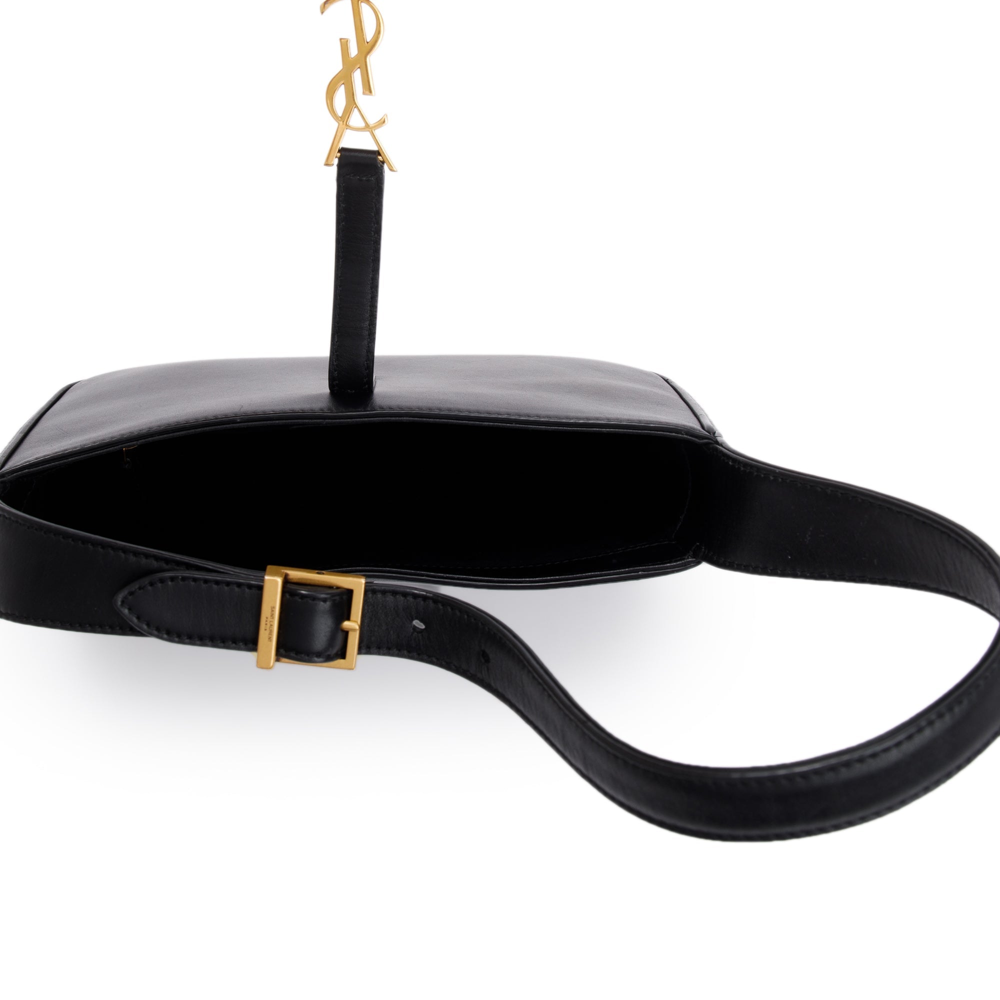 Saint Laurent 2023 Black Calfskin Leather Le 5 a 7 Hobo Bag