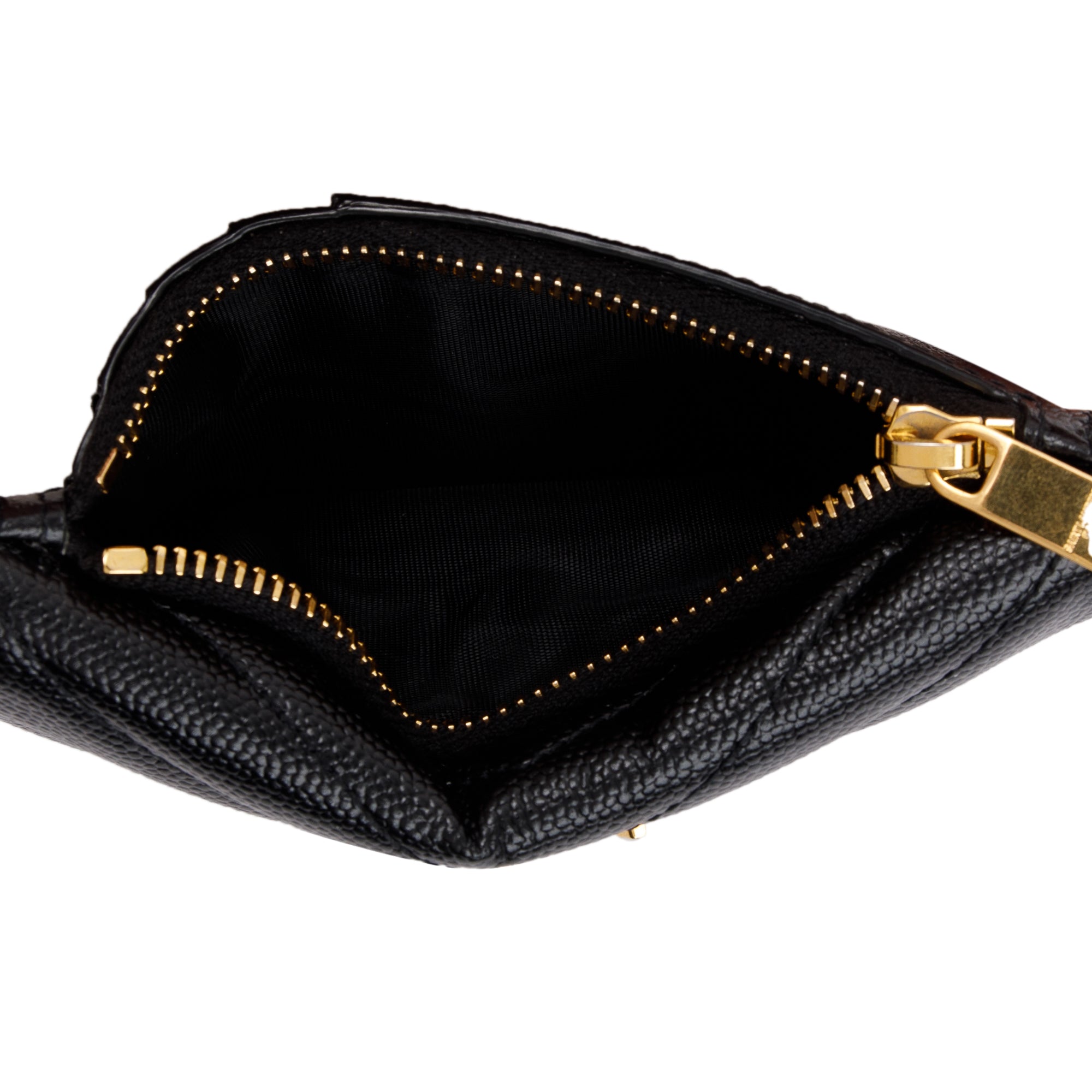 Saint Laurent 2023 Black Grain De Poudre Cassandre Matelasse Fragments Flap Card Case w/ Box