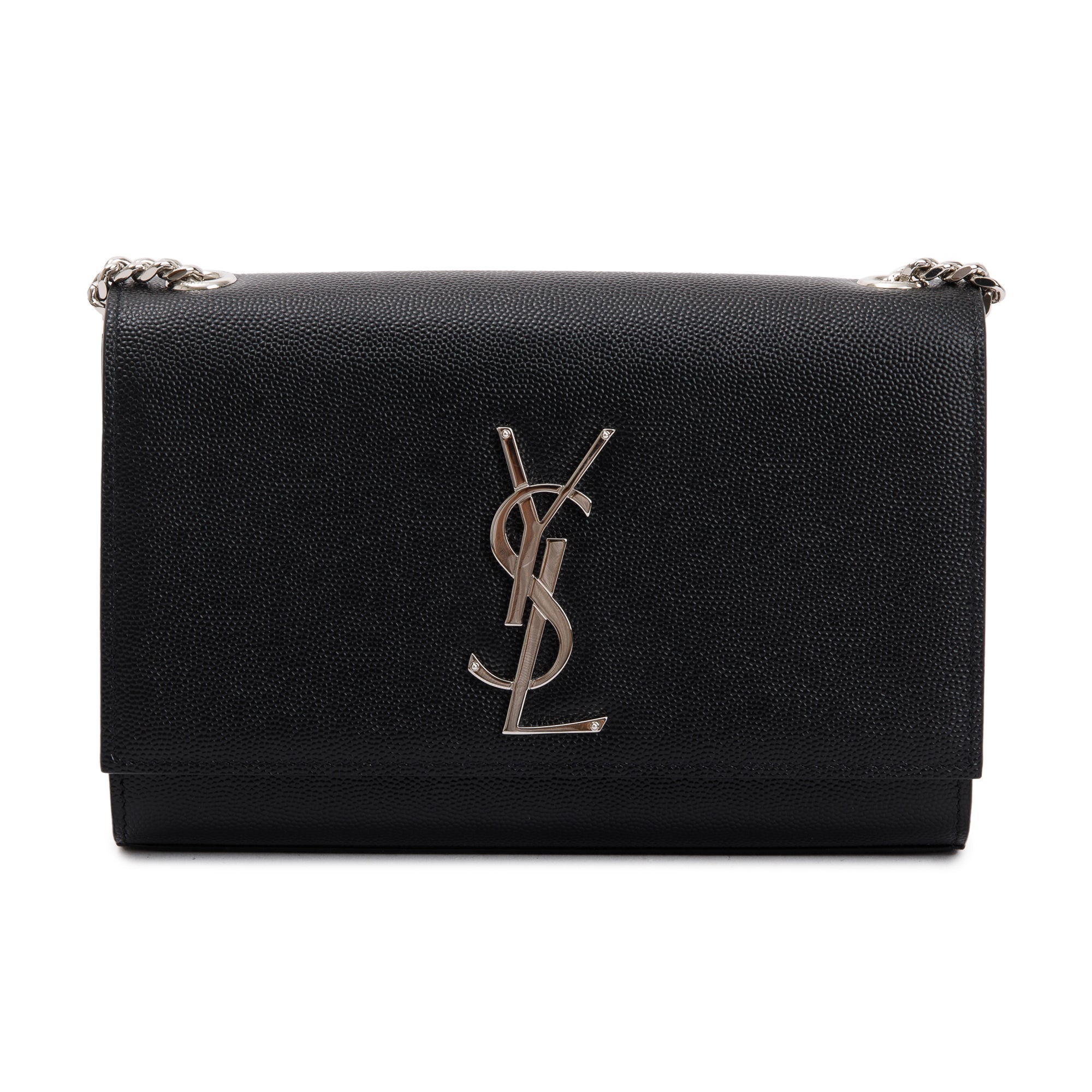 Saint Laurent 2023 Black Grain De Poudre Leather Small Kate Bag