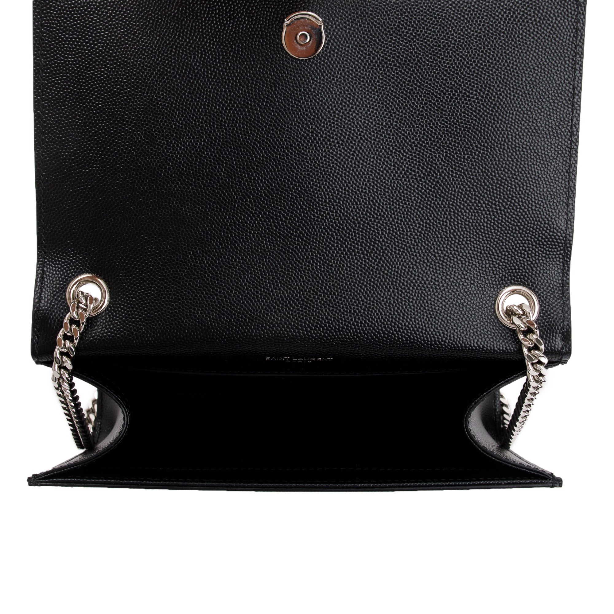 Saint Laurent 2023 Black Grain De Poudre Leather Small Kate Bag