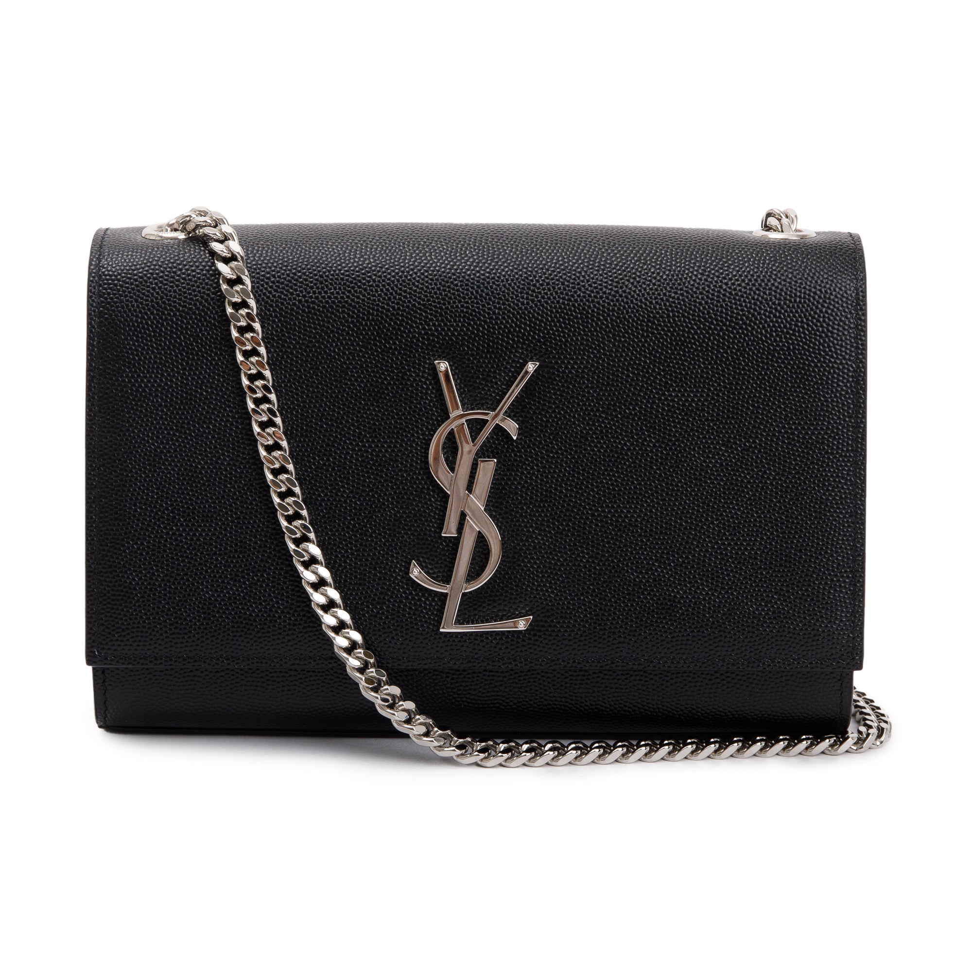 Saint Laurent 2023 Black Grain De Poudre Leather Small Kate Bag