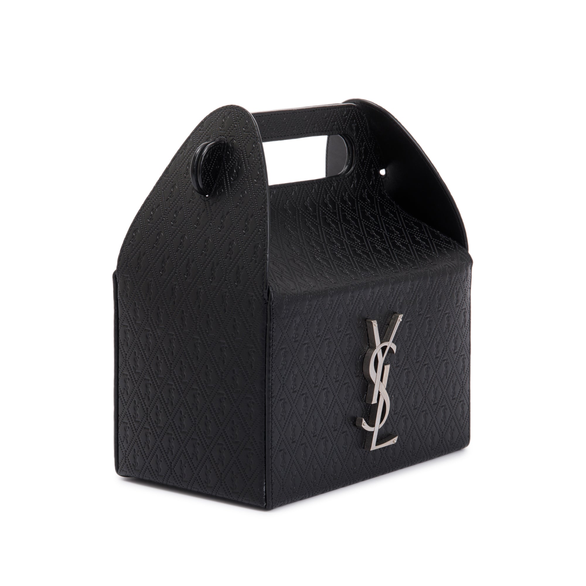 Saint Laurent 2023 Black Monogram Leather Take Away Box