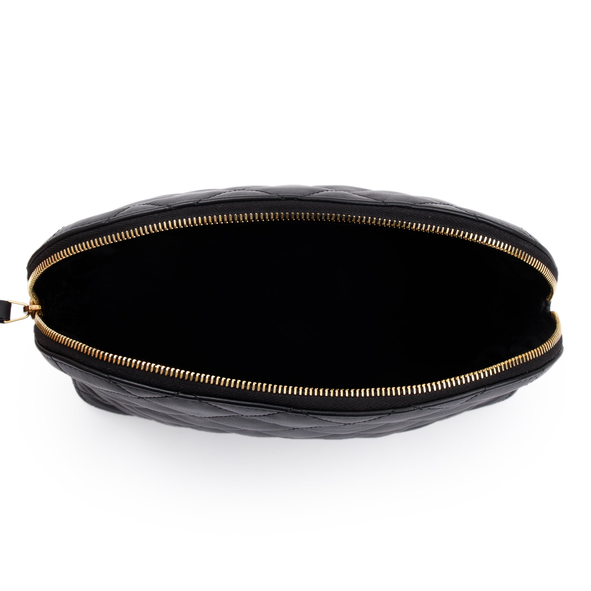 Saint Laurent 2023 Black Quilted Leather Large Cosmetic Pouch w/ Box