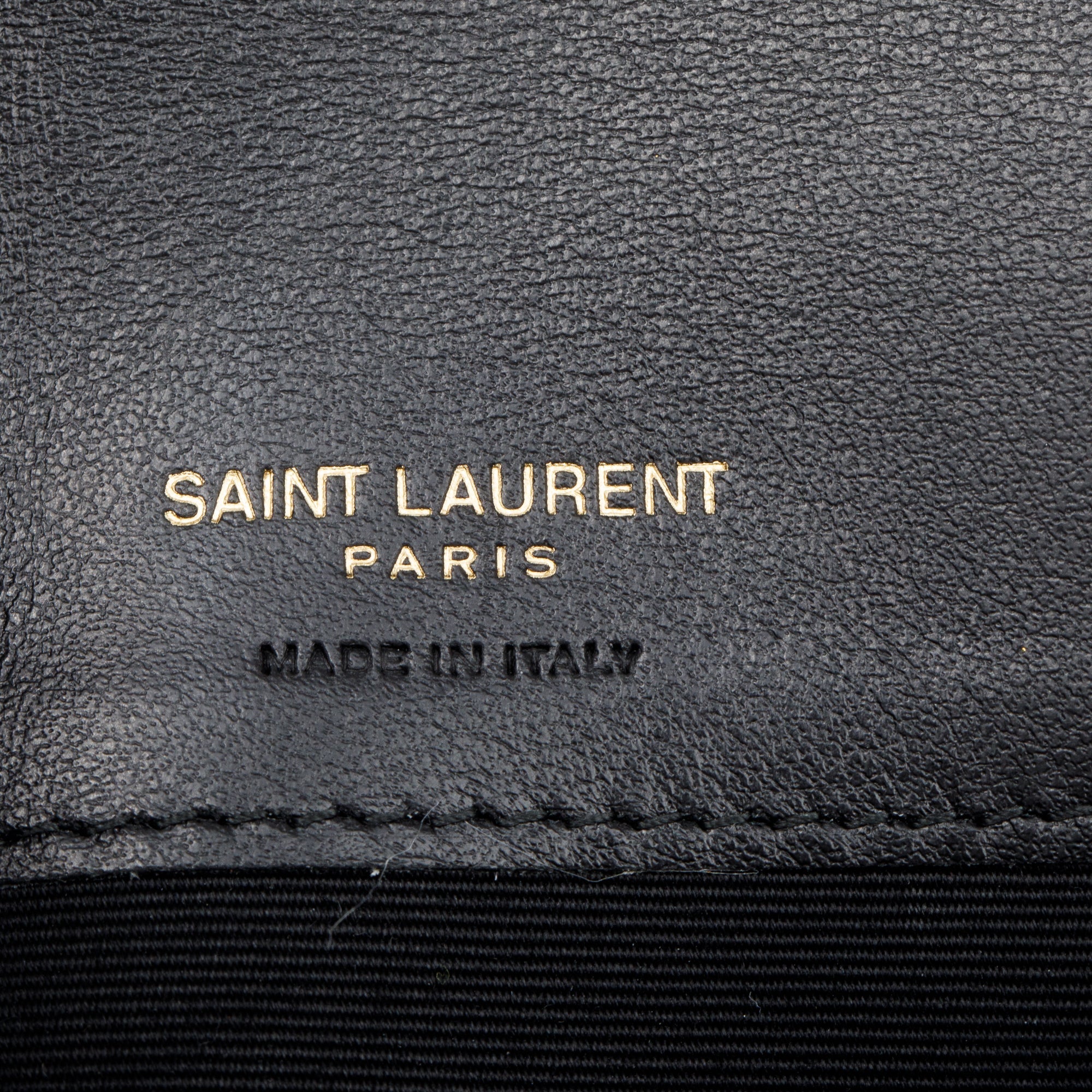 Saint Laurent 2023 Black Shiny Crocodile Embossed Leather Cassandre Phone Holder Bag w/ Box