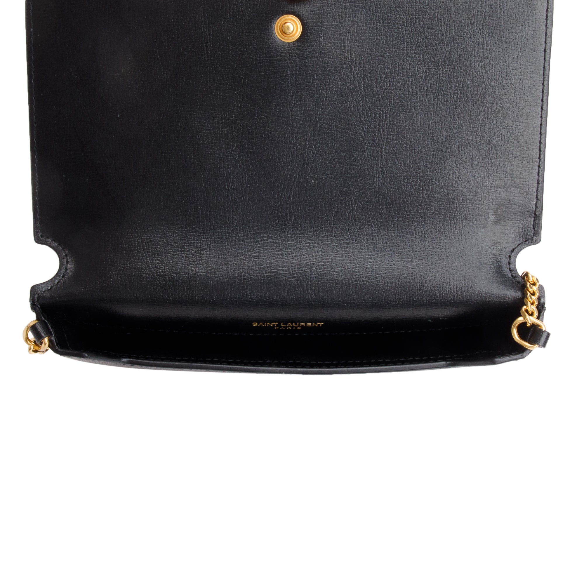 Saint Laurent 2023 Black Smooth Calfskin Leather Cassandre Phone Holder w/ Box & Receipt