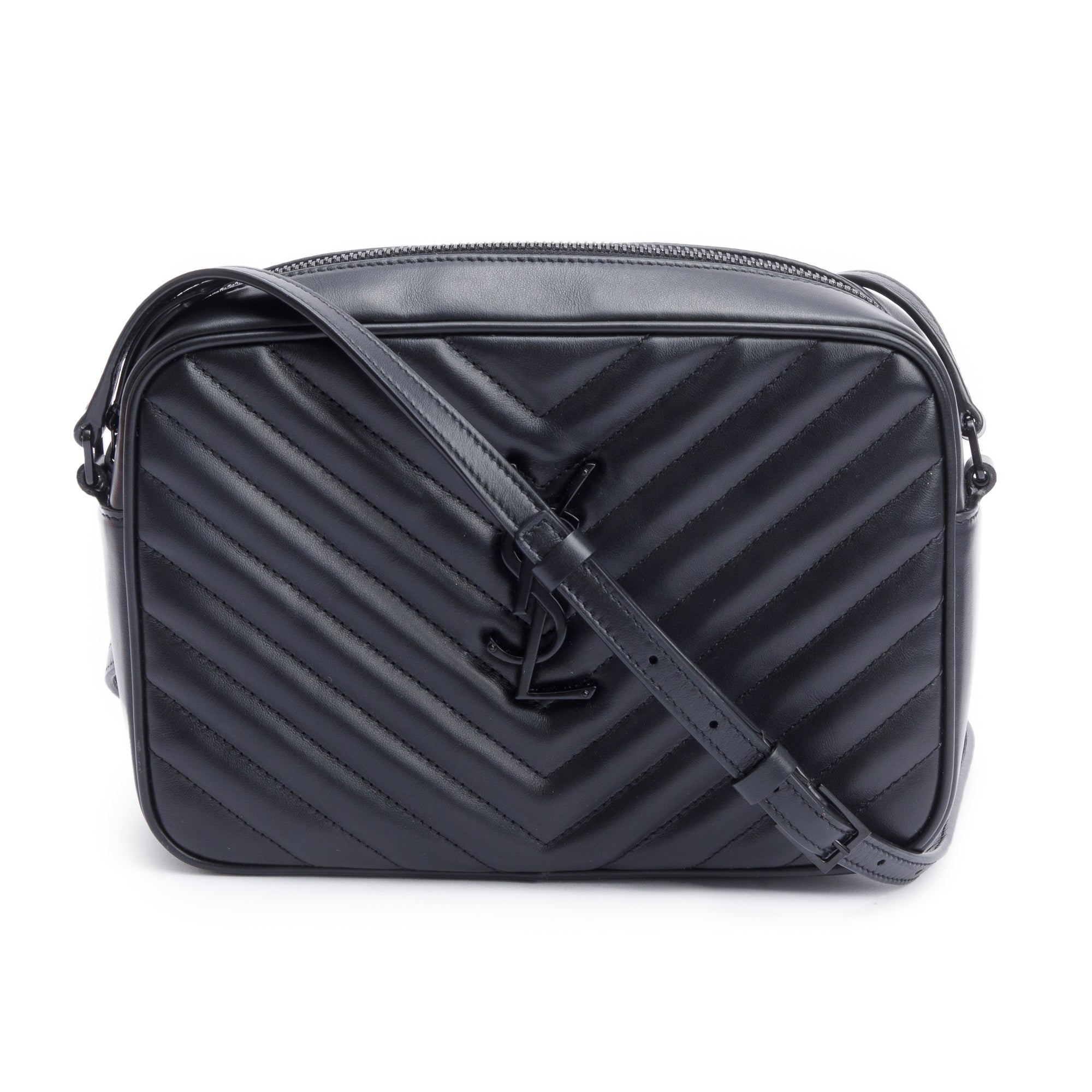 Saint Laurent 2023 So Black Quilted Leather Lou Camera Bag