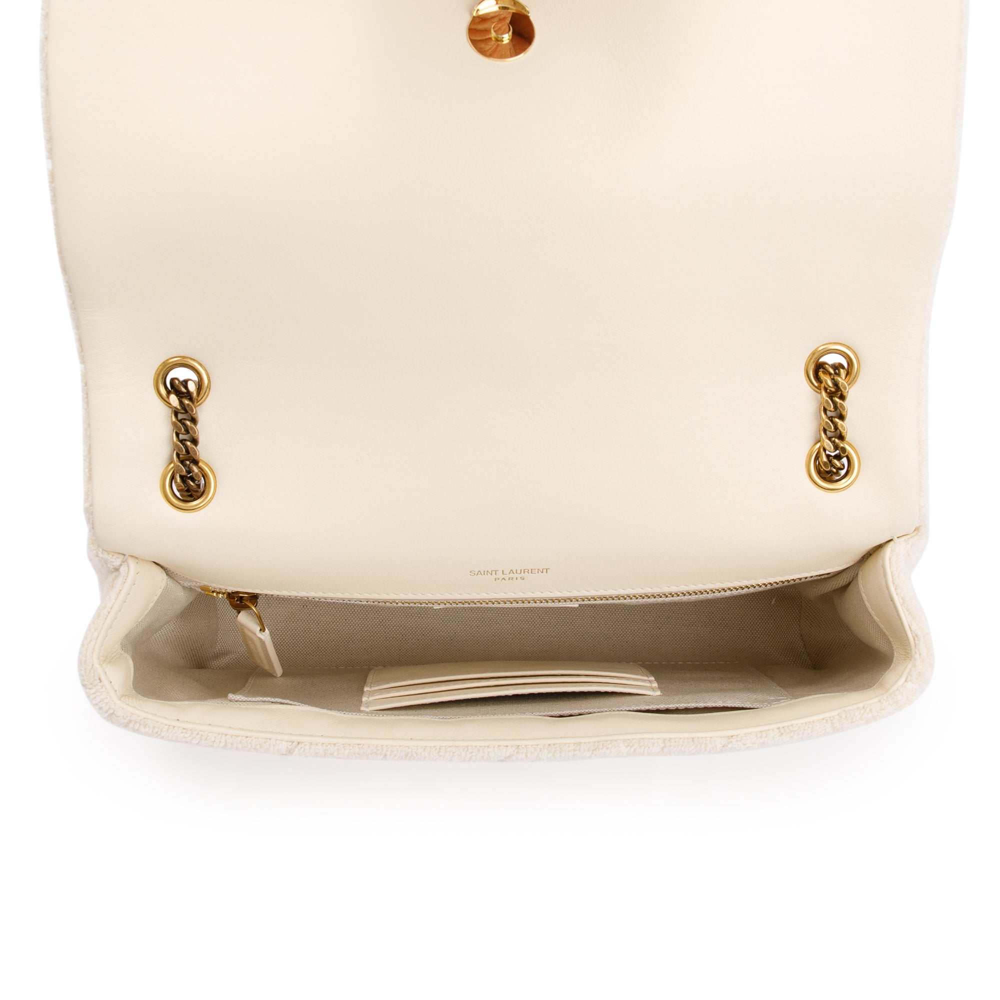 Saint Laurent 2023 White Terry Cloth Medium Jamie bag