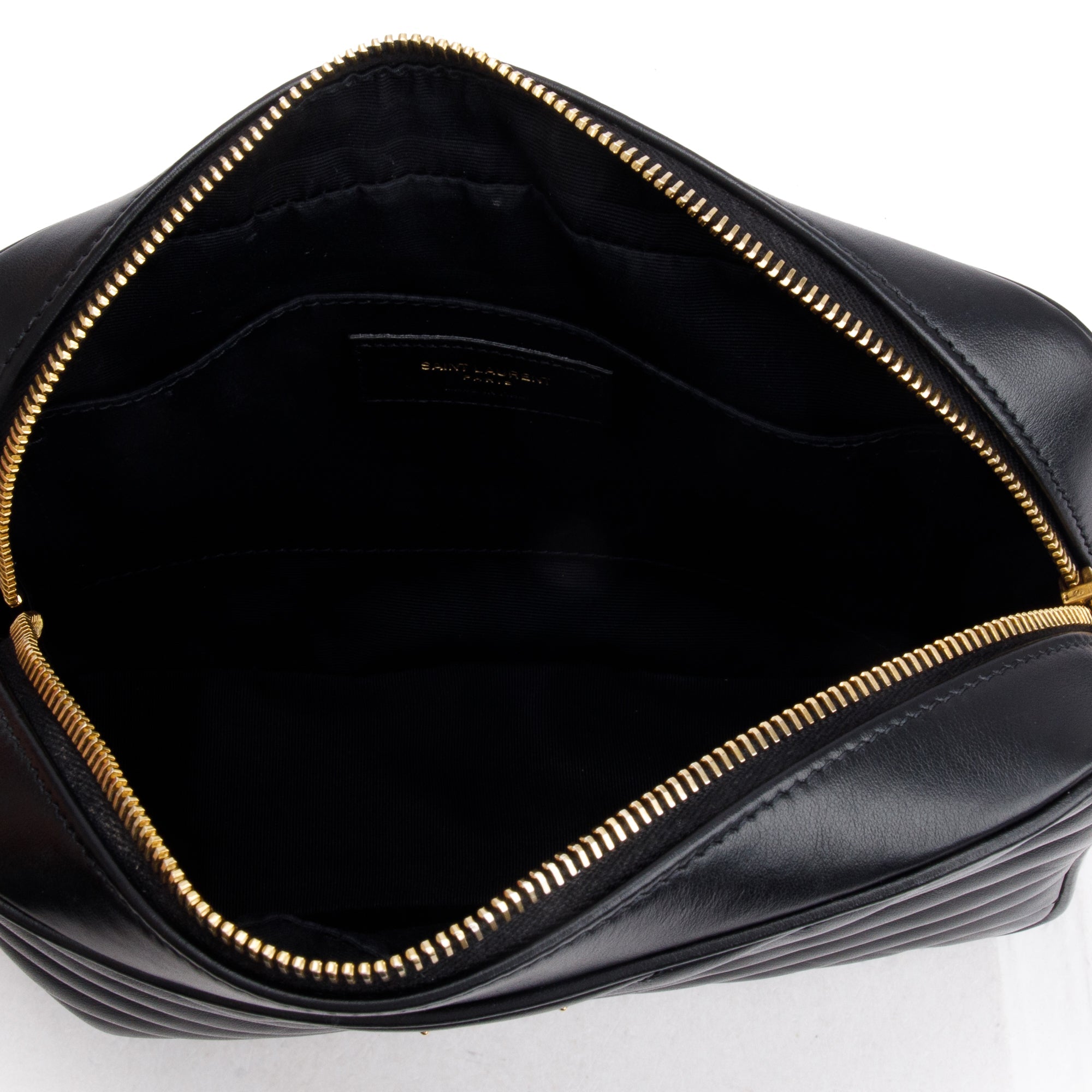 Saint Laurent 2024 Black Quilted Leather Lou Camera Bag w/ Receipt