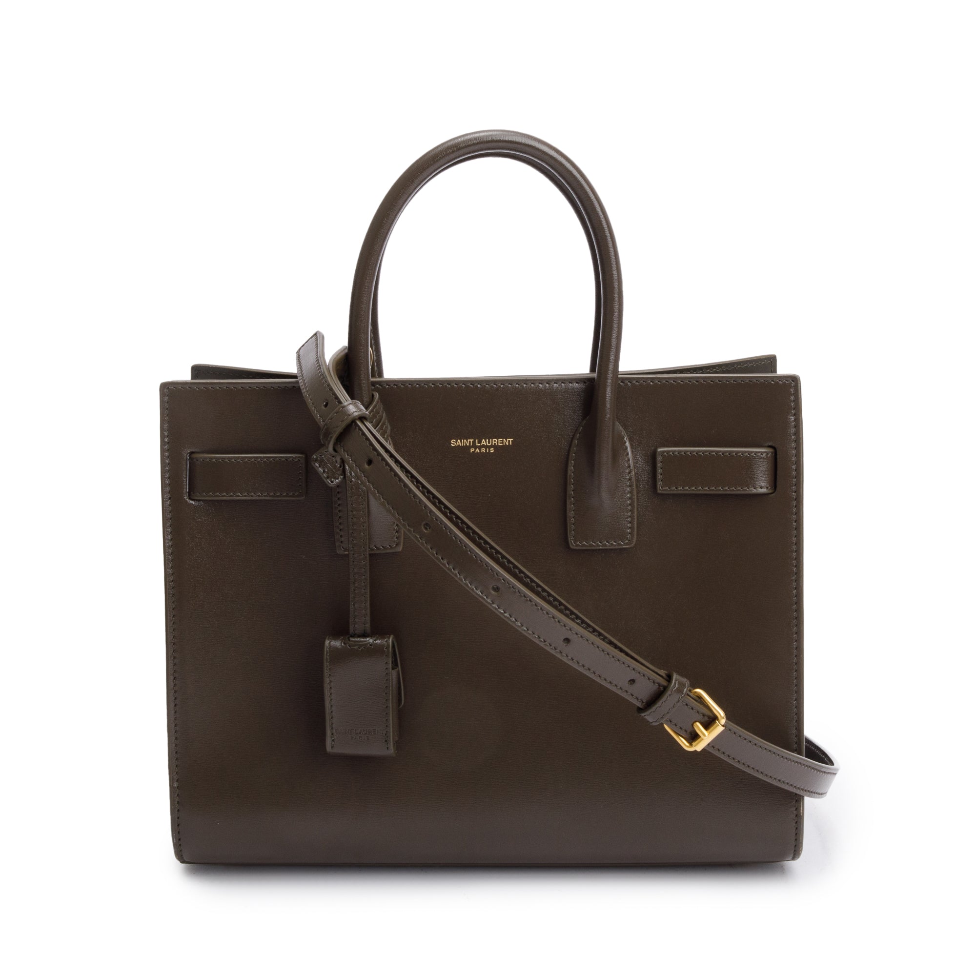 Saint Laurent 2024 Brown Smooth Leather Baby Sac De Jour w/ Strap