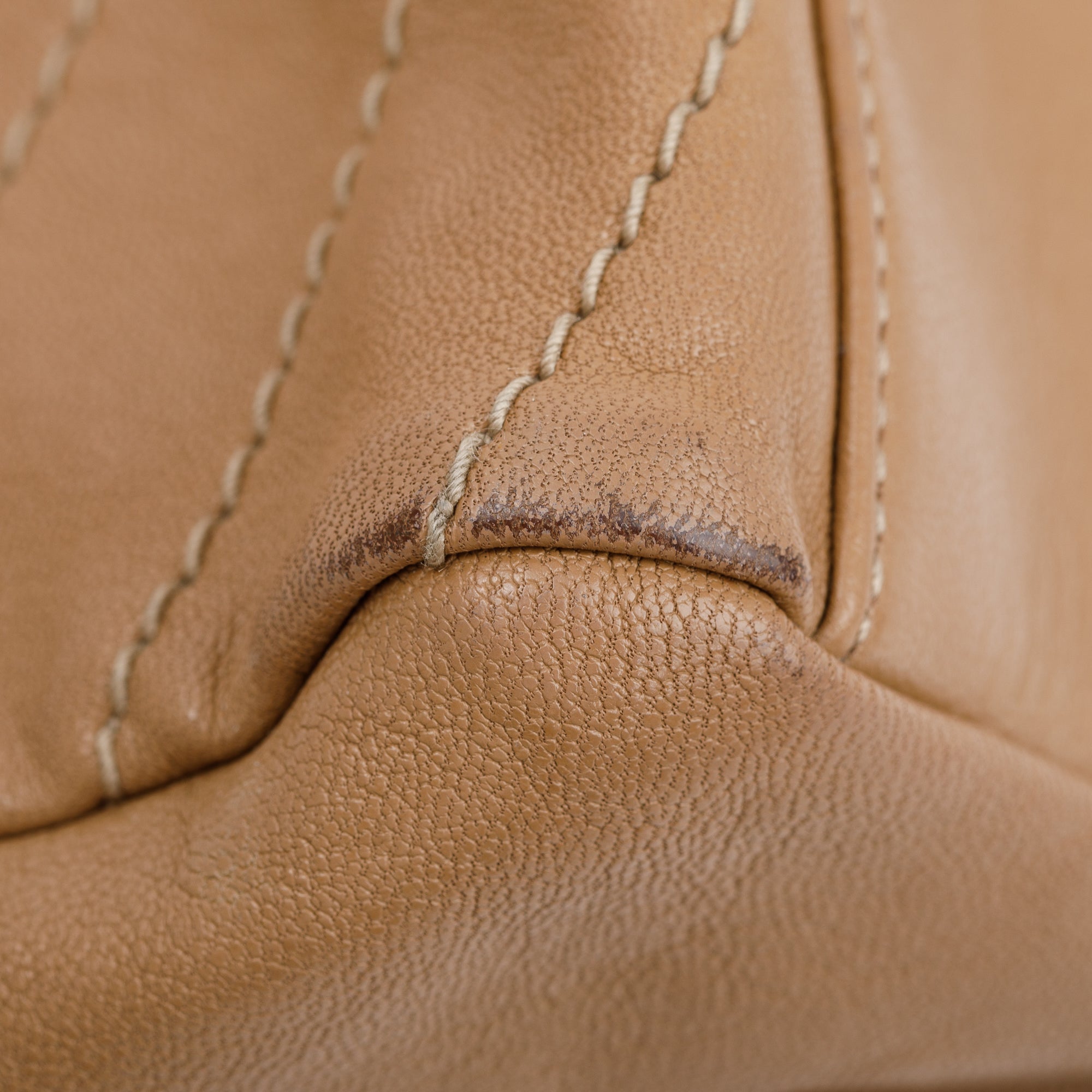 Saint Laurent Beige Calfskin Chevron Monogram Nolita Shoulder Bag