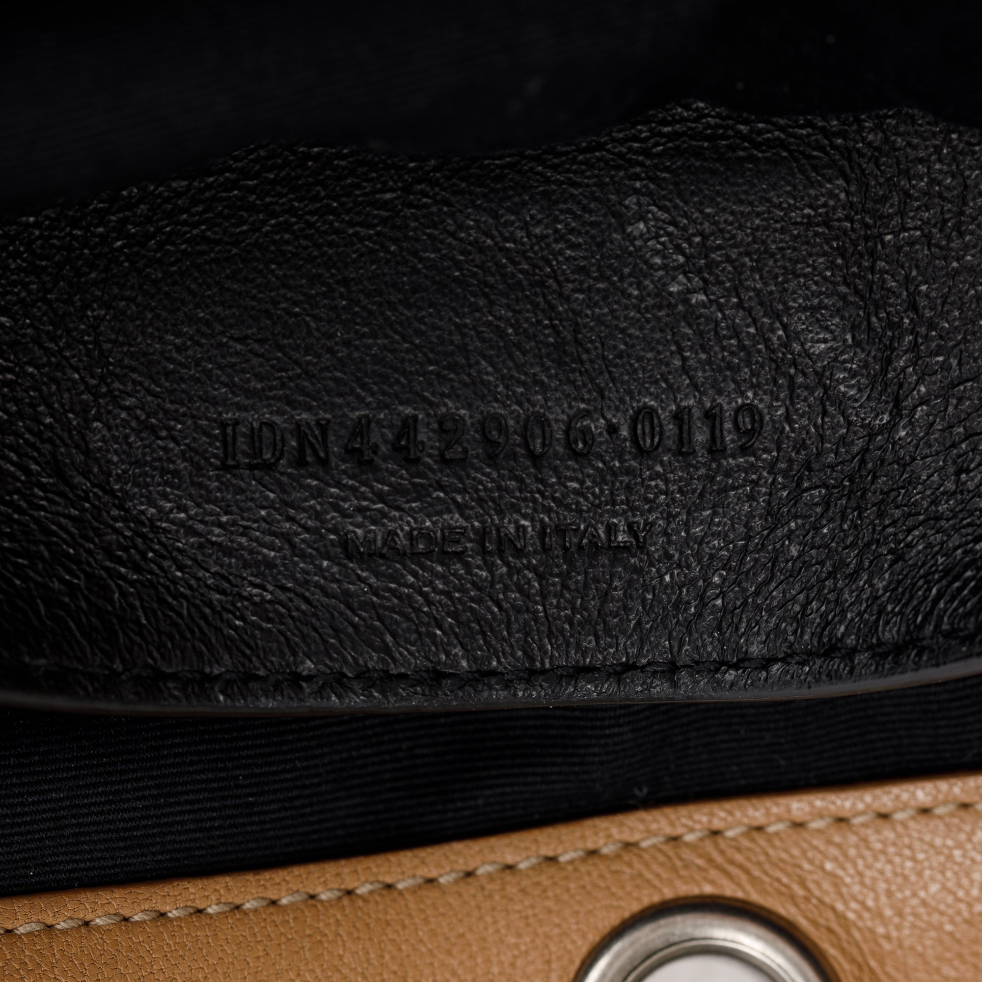 Saint Laurent Beige Calfskin Chevron Monogram Nolita Shoulder Bag