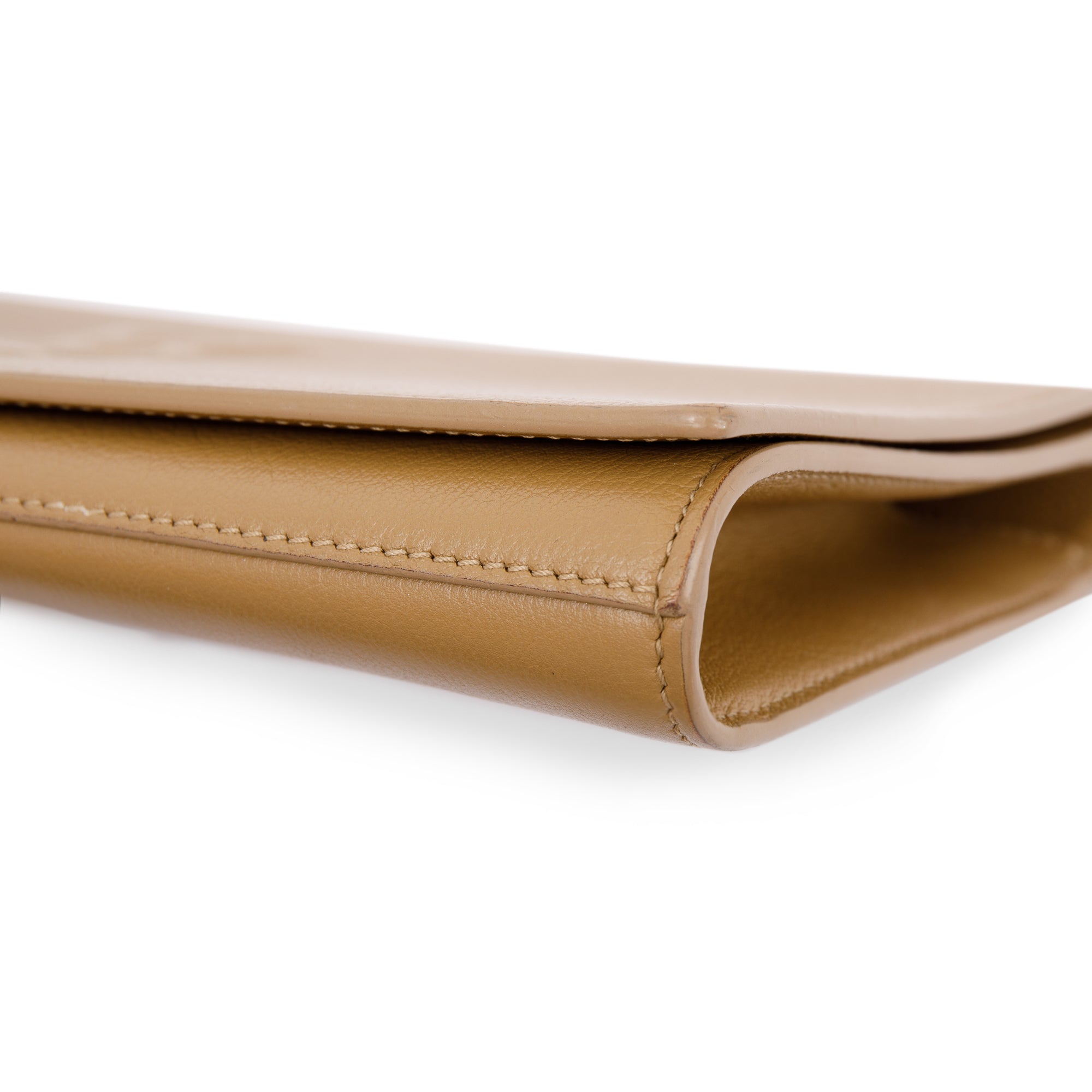 Saint Laurent Beige Calfskin Leather Large Belle de Jour Clutch