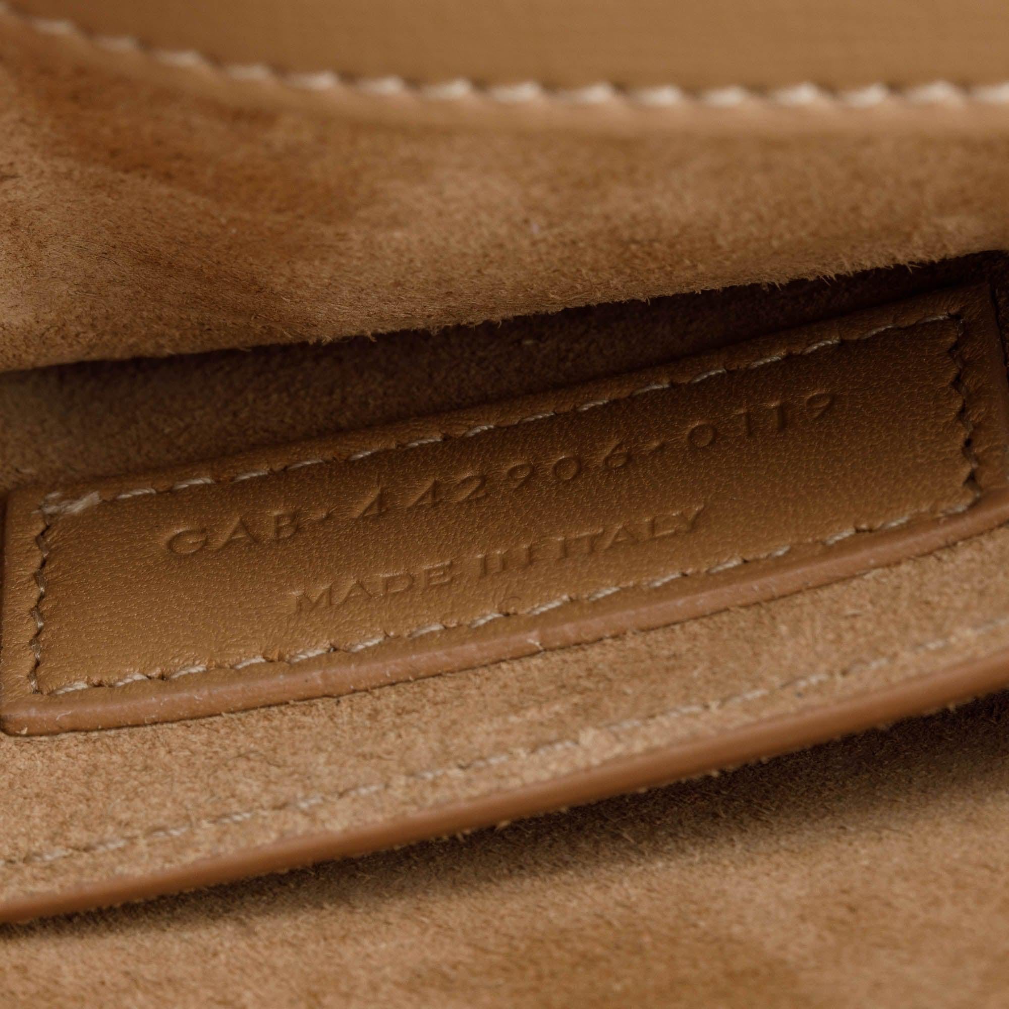 Saint Laurent Beige Calfskin Leather Medium Sunset Shoulder Bag w/ Box