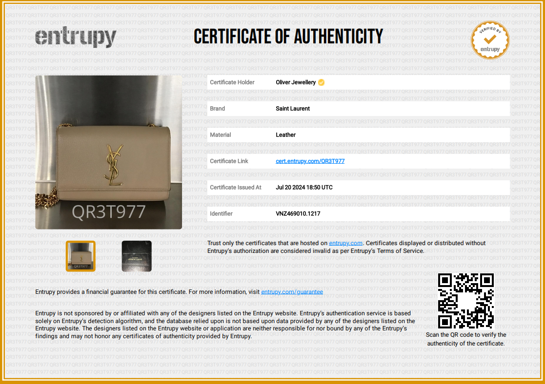 Saint Laurent Beige Grain De Poudre Leather Small Kate Bag