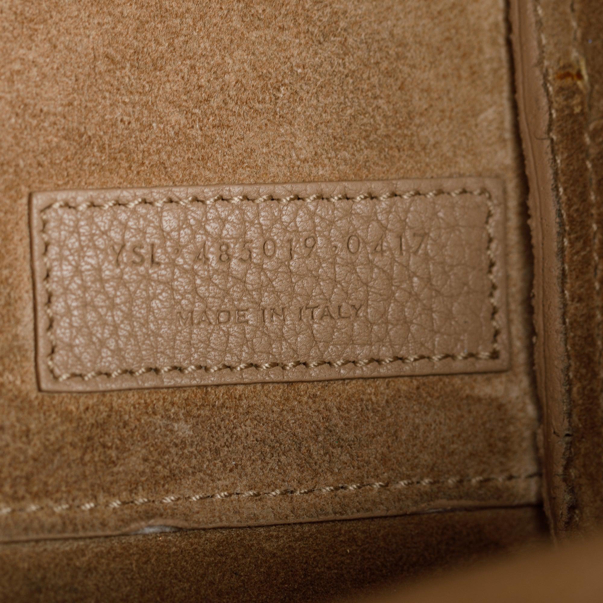 Saint Laurent Beige Grained Leather Nano Sac De Jour w/ Strap