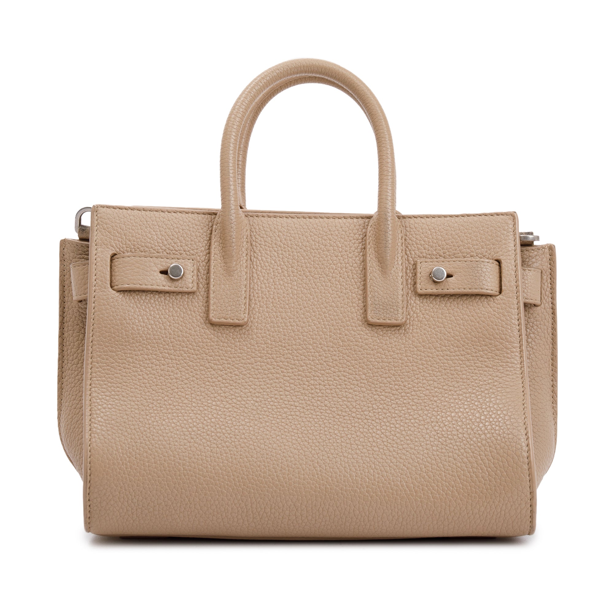 Saint Laurent Beige Grained Leather Nano Sac De Jour w/ Strap