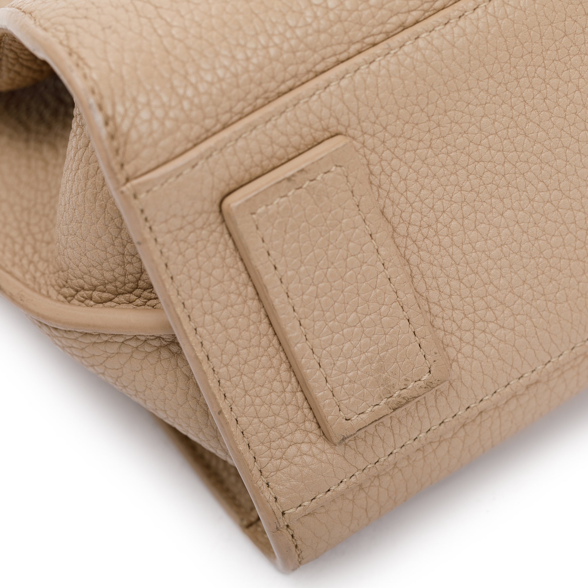 Saint Laurent Beige Grained Leather Nano Sac De Jour w/ Strap