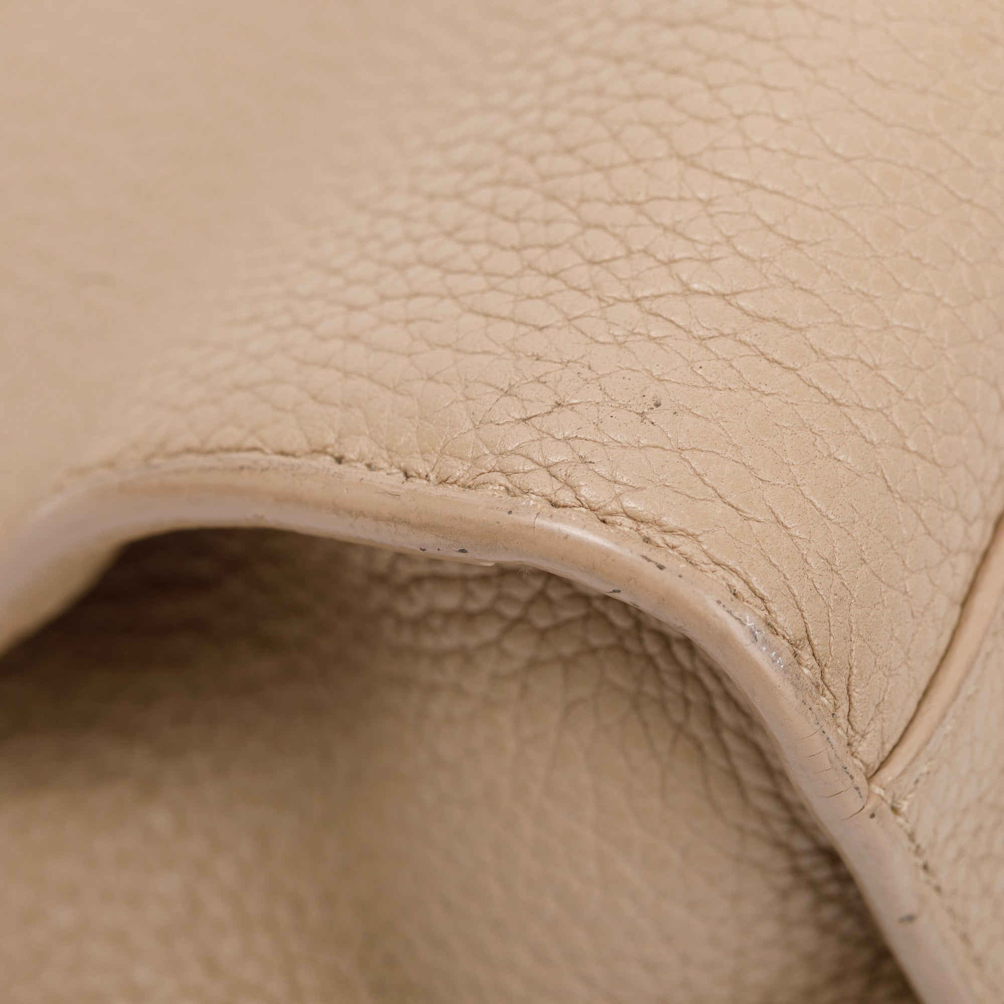 Saint Laurent Beige Grained Leather Nano Sac De Jour w/ Strap