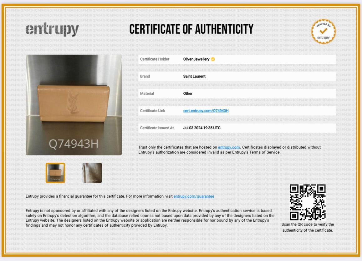 Saint Laurent Beige Patent Leather Large Belle de Jour Clutch