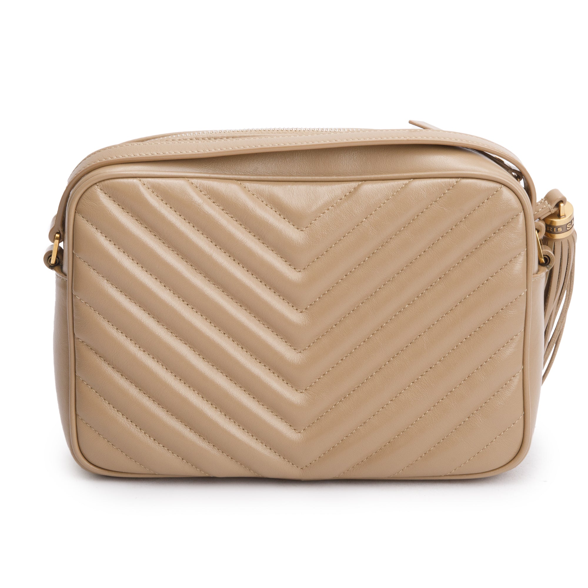 Saint Laurent Beige Quilted Leather Lou Camera Bag