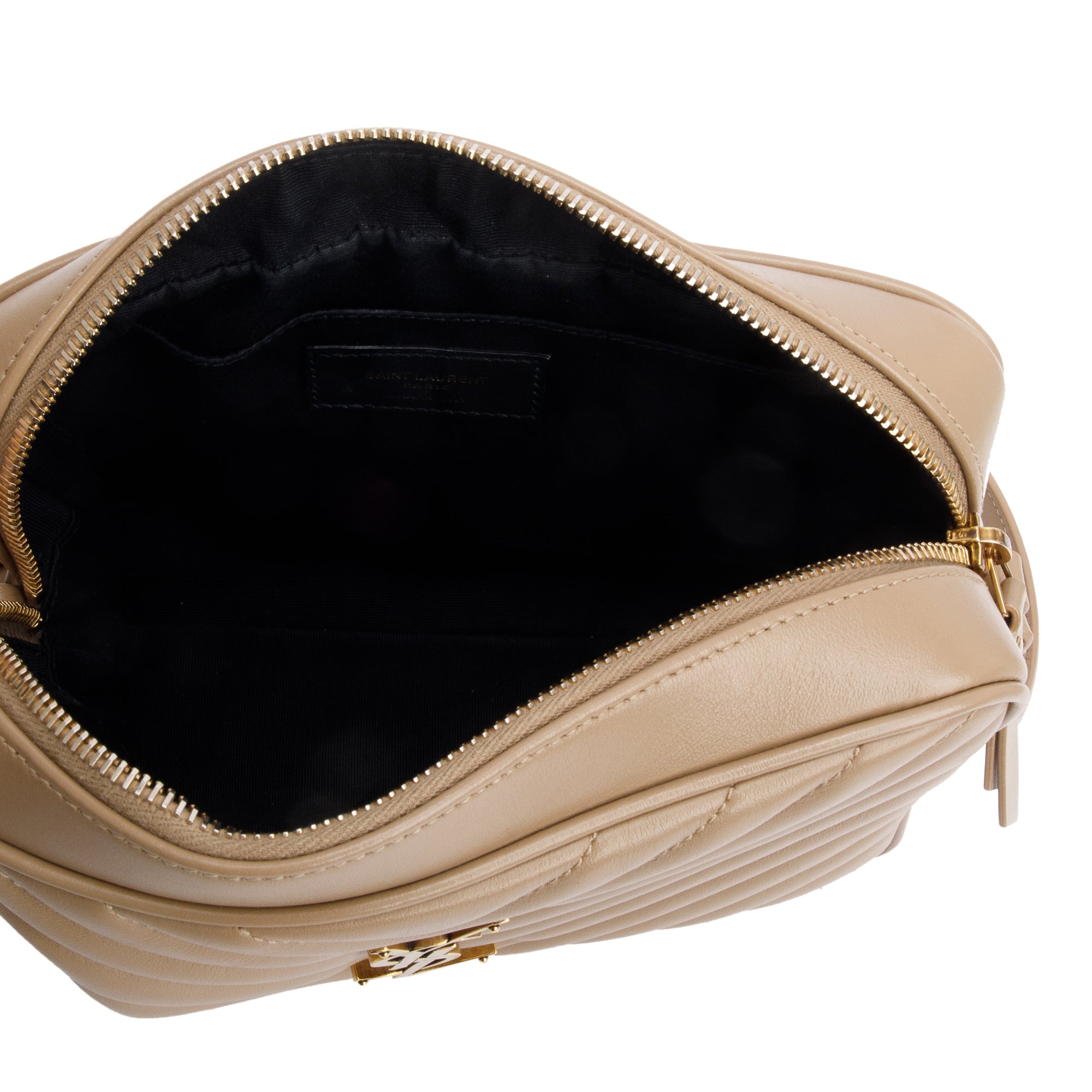 Saint Laurent Beige Quilted Leather Lou Camera Bag