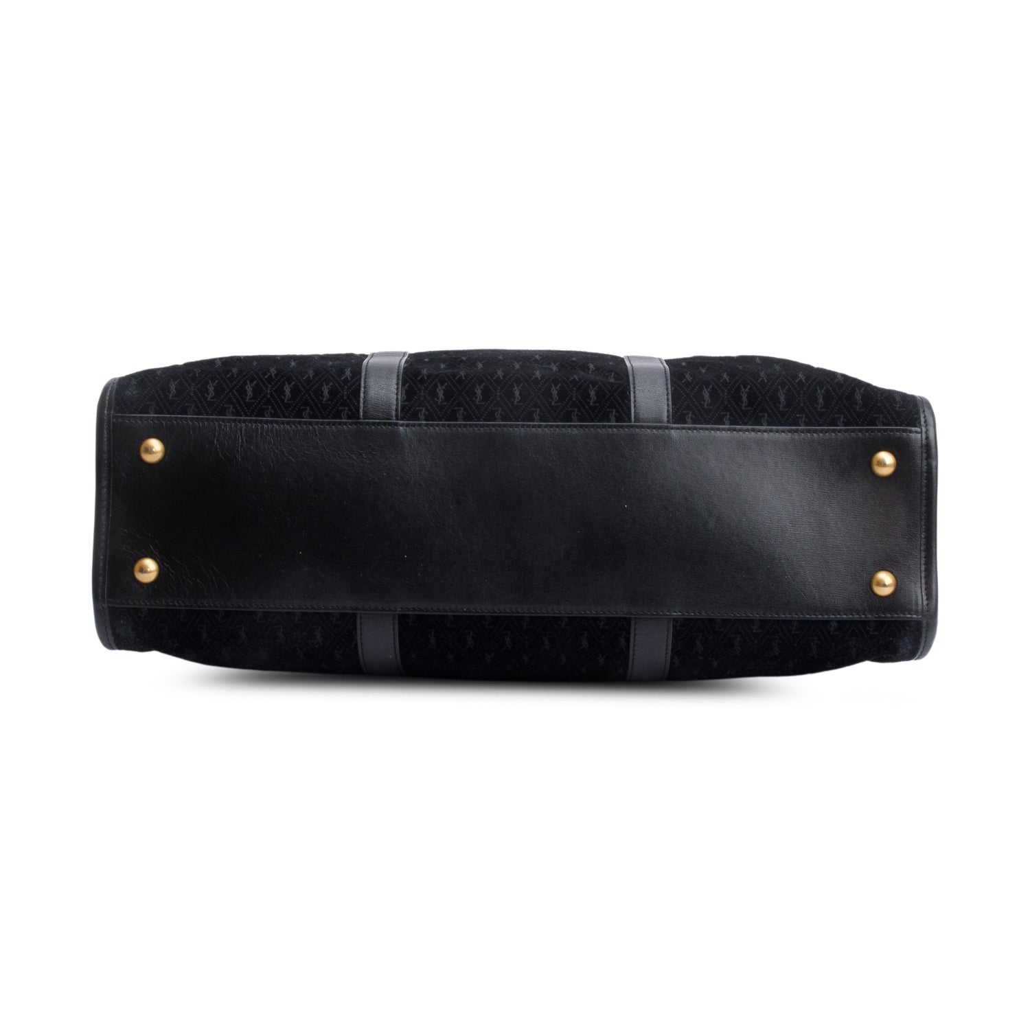 Saint Laurent Black All-Over Monogram Suede Le Monogramme 72H Duffle w/ Strap