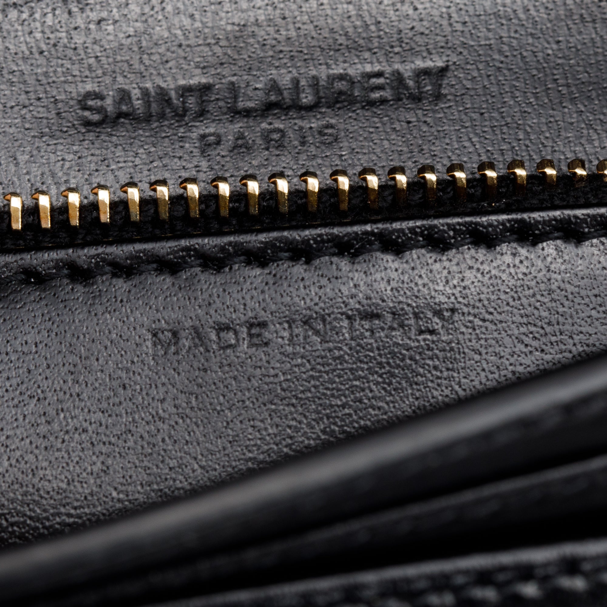 Saint Laurent Black Calf Leather Micro Chain Card Case w/ Box