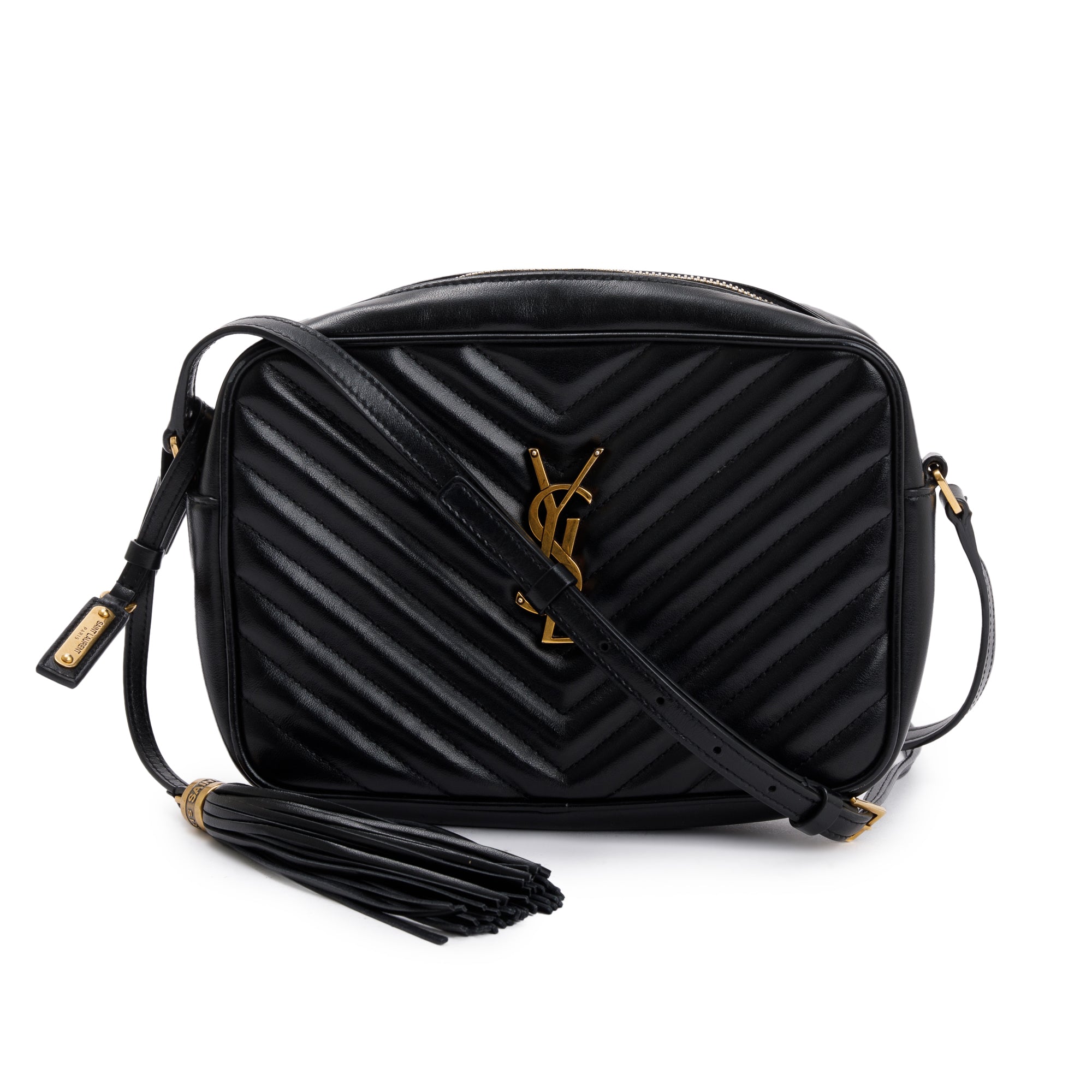 Saint Laurent Black Calfskin Leather Lou Camera Bag