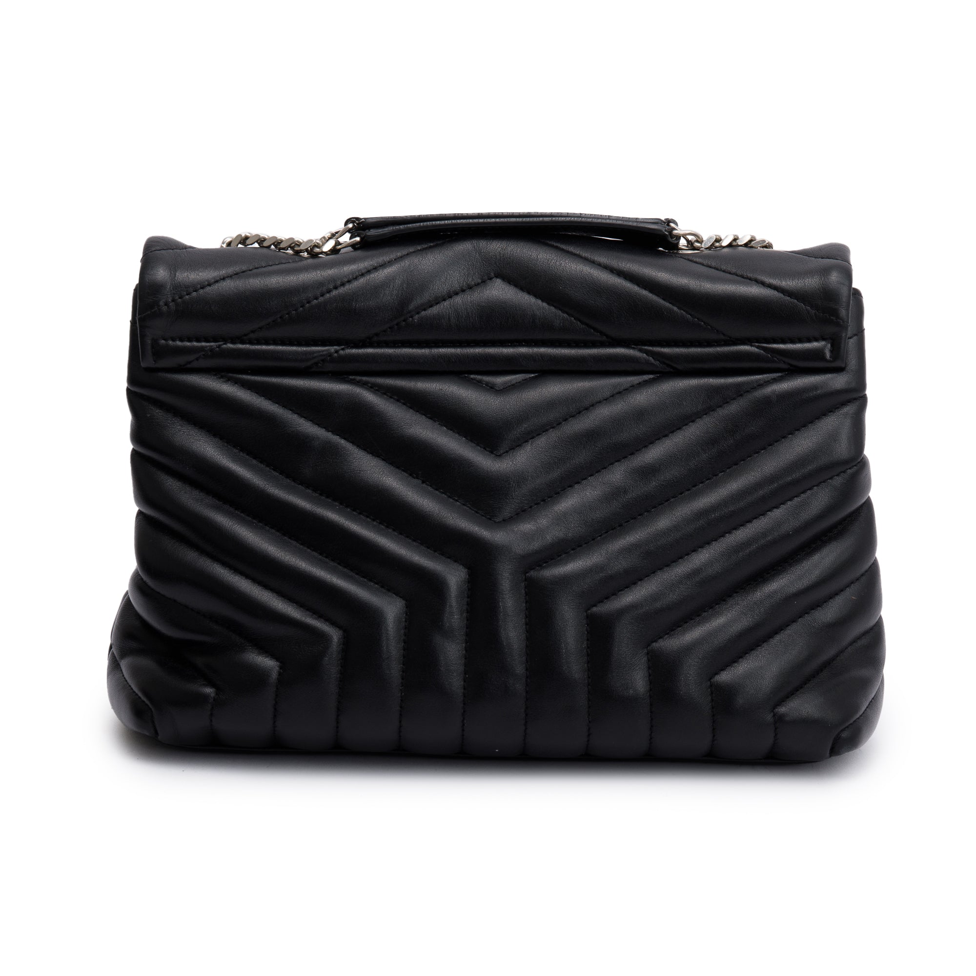 Saint Laurent Black Calfskin Leather Medium Loulou Monogram Shoulder Bag