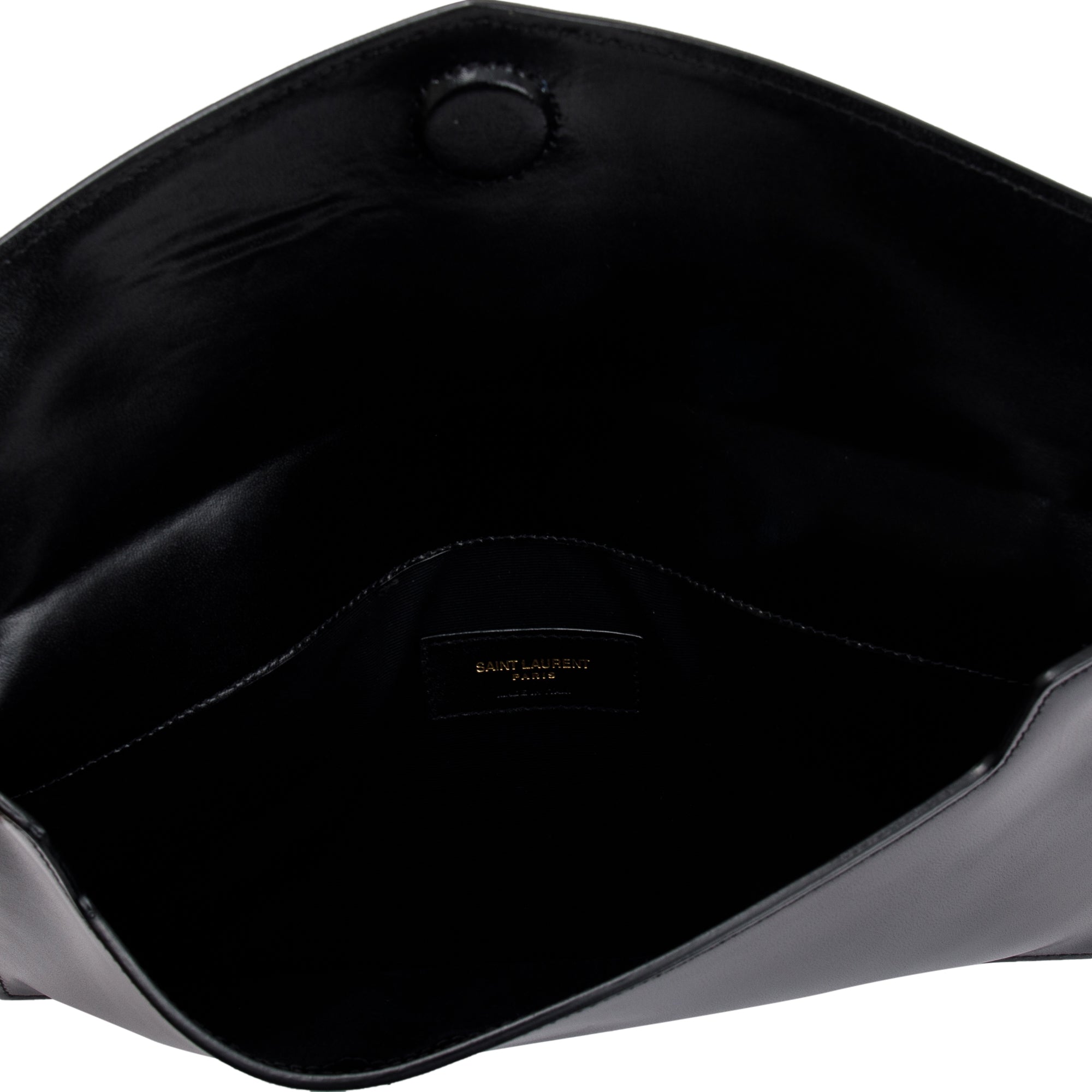 Saint Laurent Black Calfskin Leather Uptown Pouch