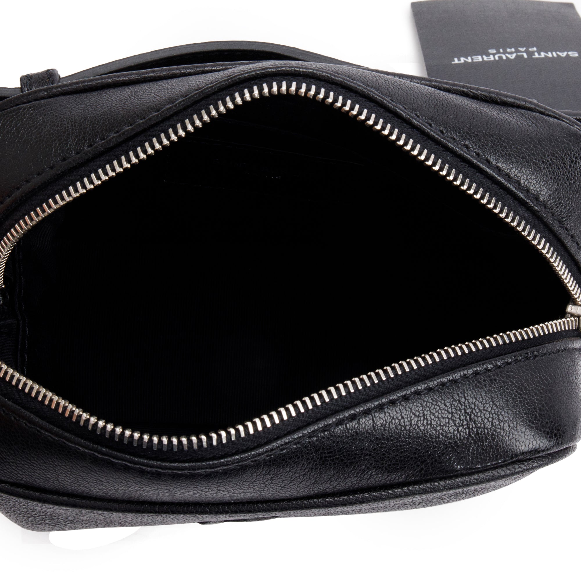 Saint Laurent Black Calskin Leather Lou Belt Bag