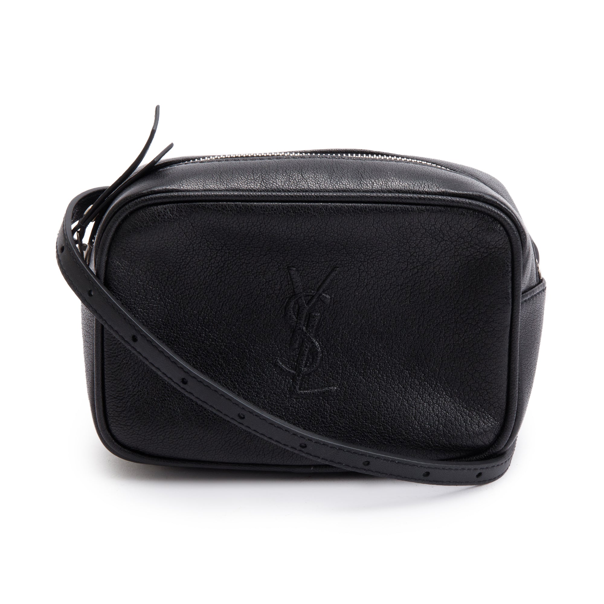 Saint Laurent Black Calskin Leather Lou Belt Bag