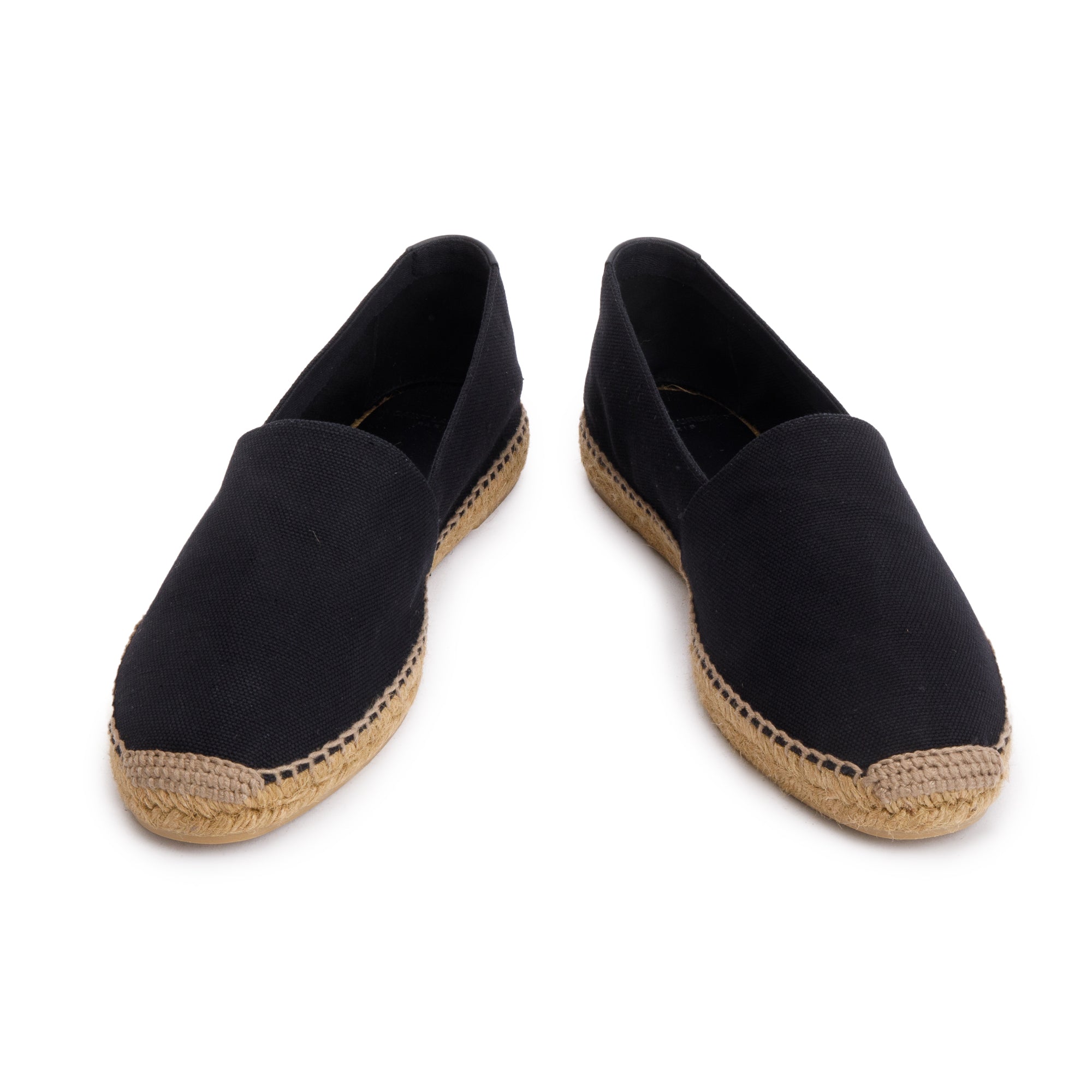 Saint Laurent Black Canvas Espadrilles, Size 45 w/ Box