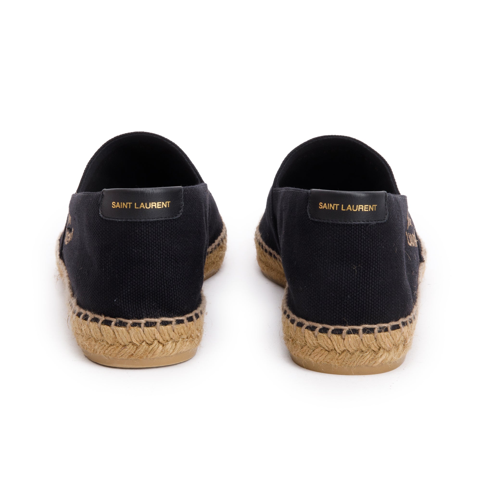 Saint Laurent Black Canvas Espadrilles, Size 45 w/ Box