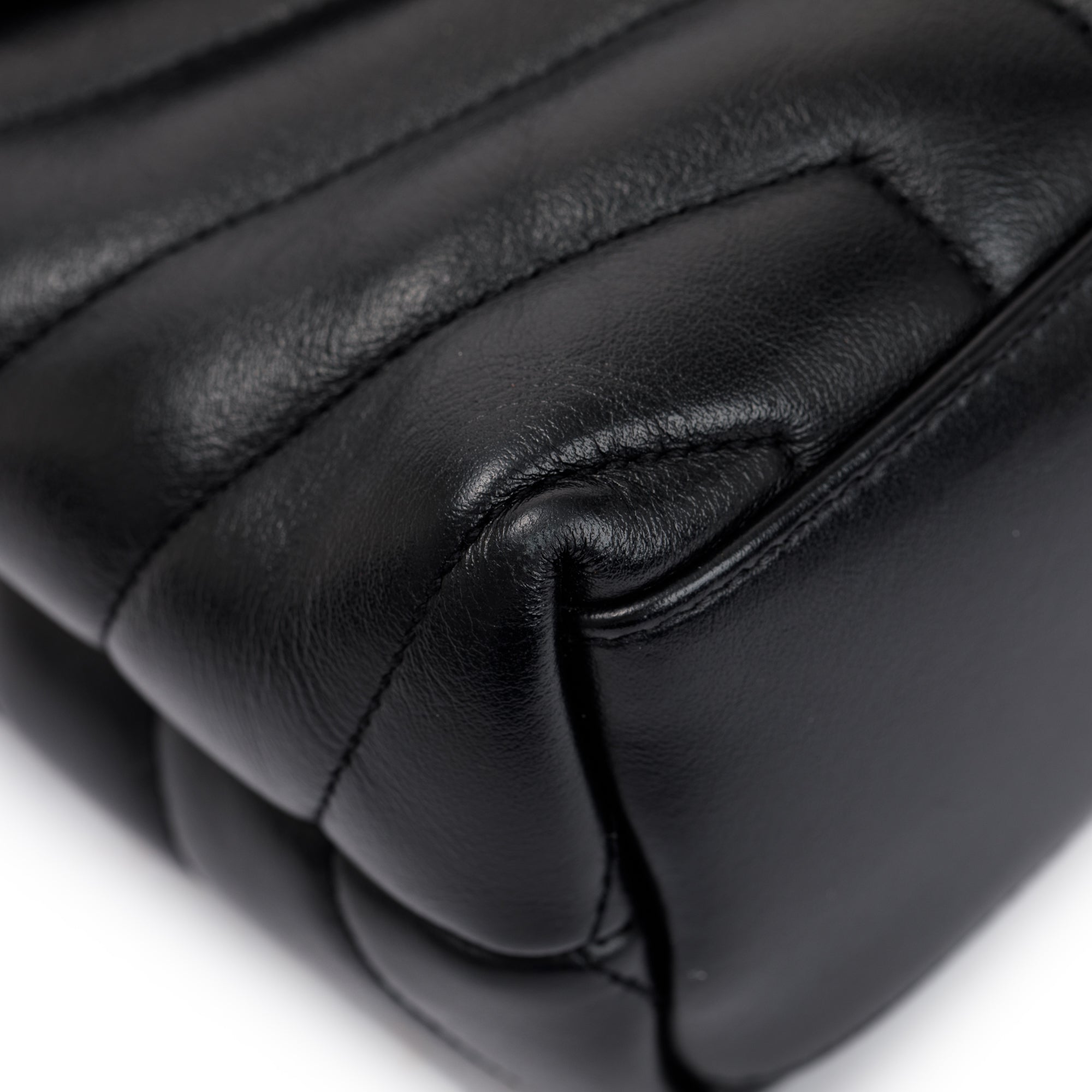 Saint Laurent Black Chevron Quilted Leather Small Loulou Shoulder Bag