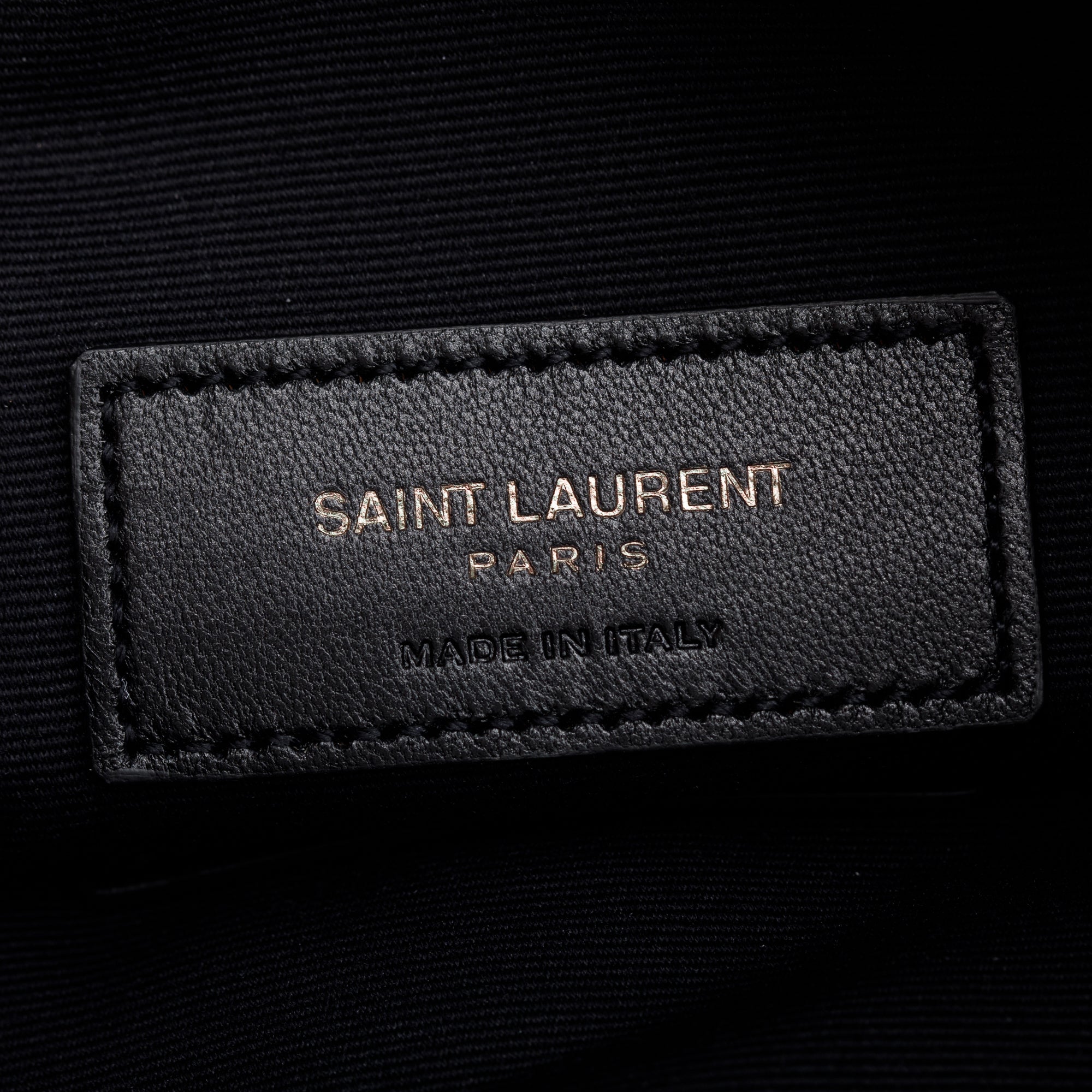 Saint Laurent Black Crinkled Calfskin Matelasse Leather Monogram Niki Bill Pouch w/ Box