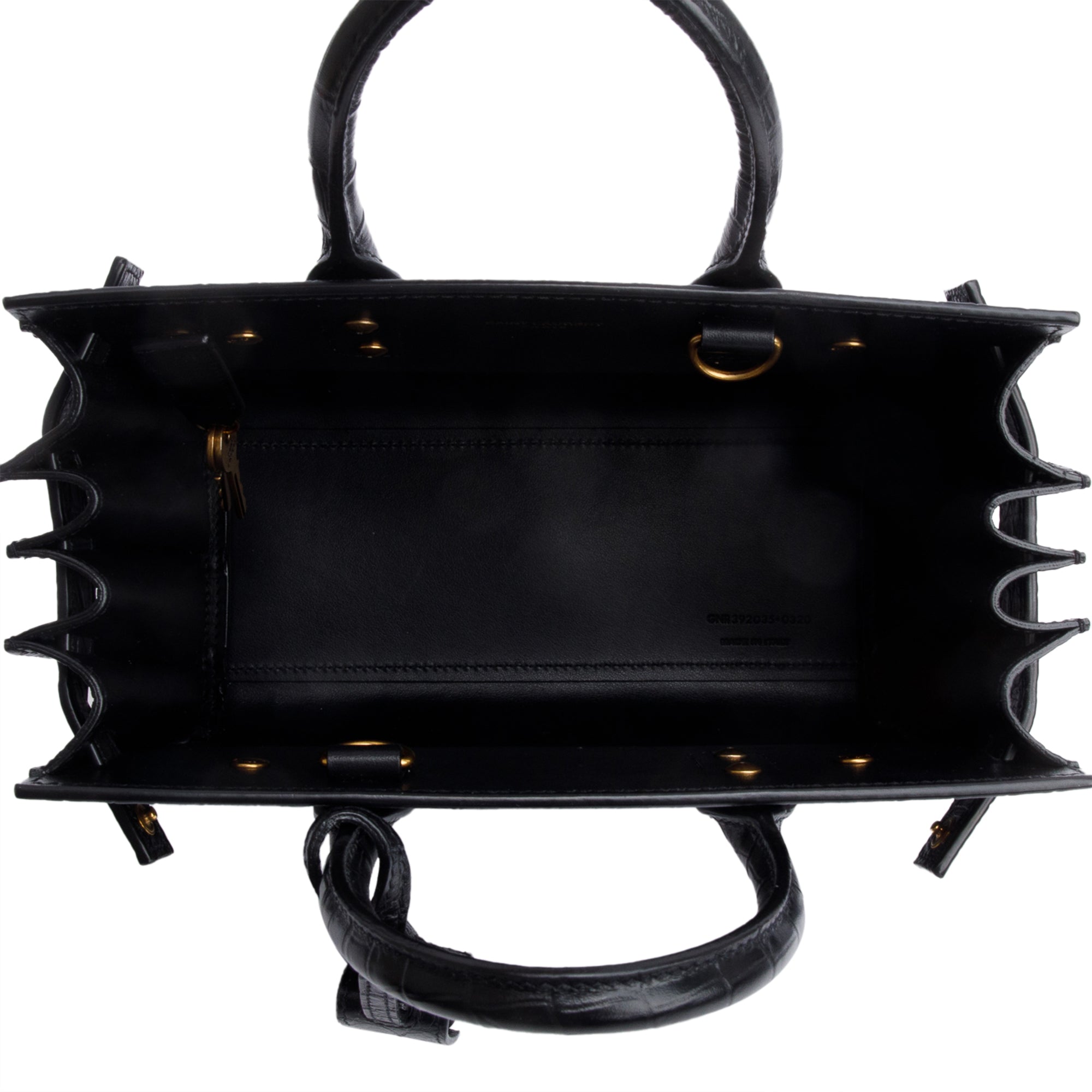 Saint Laurent Black Crocodile Embossed Leather Nano Sac De Jour w/ Strap