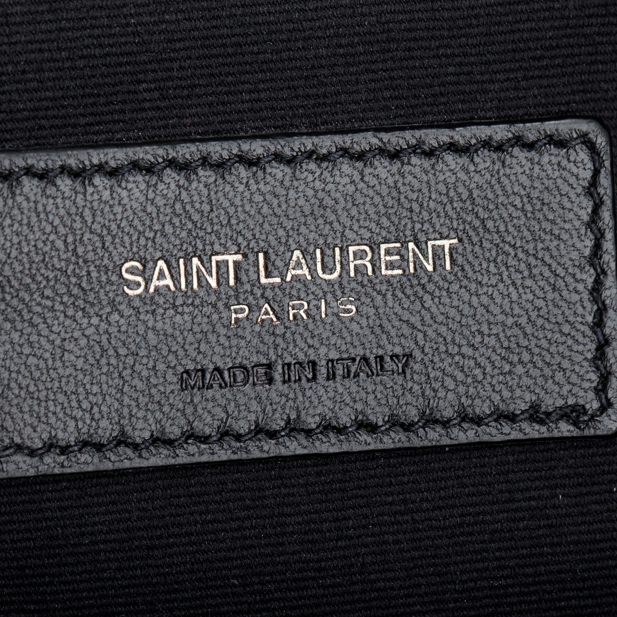 Saint Laurent Black Crocodile Embossed Monogram Document Holder w/ Box