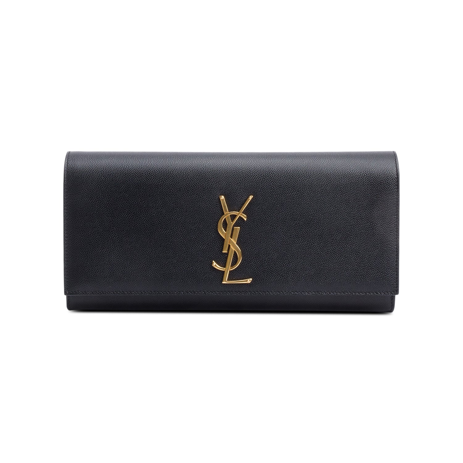 Saint Laurent Black Grain De Poudre Cassandre Clutch