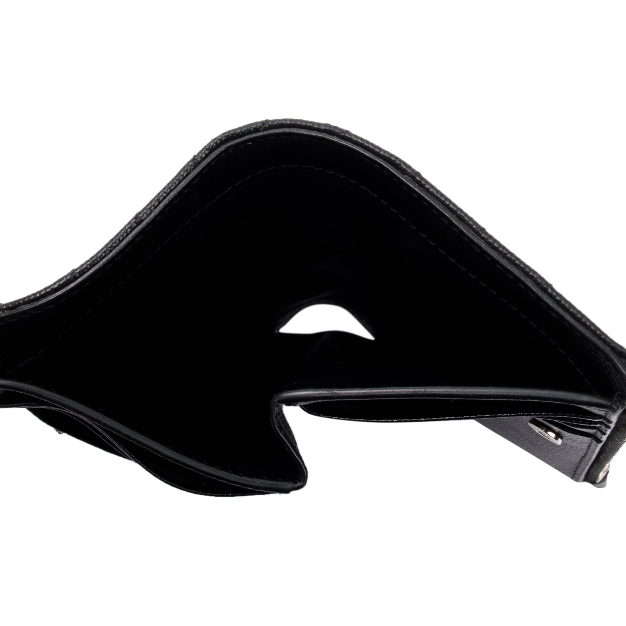 Saint Laurent Black Grain De Poudre Cassandre Matelasse Fragments Zipped Bi-Fold Wallet